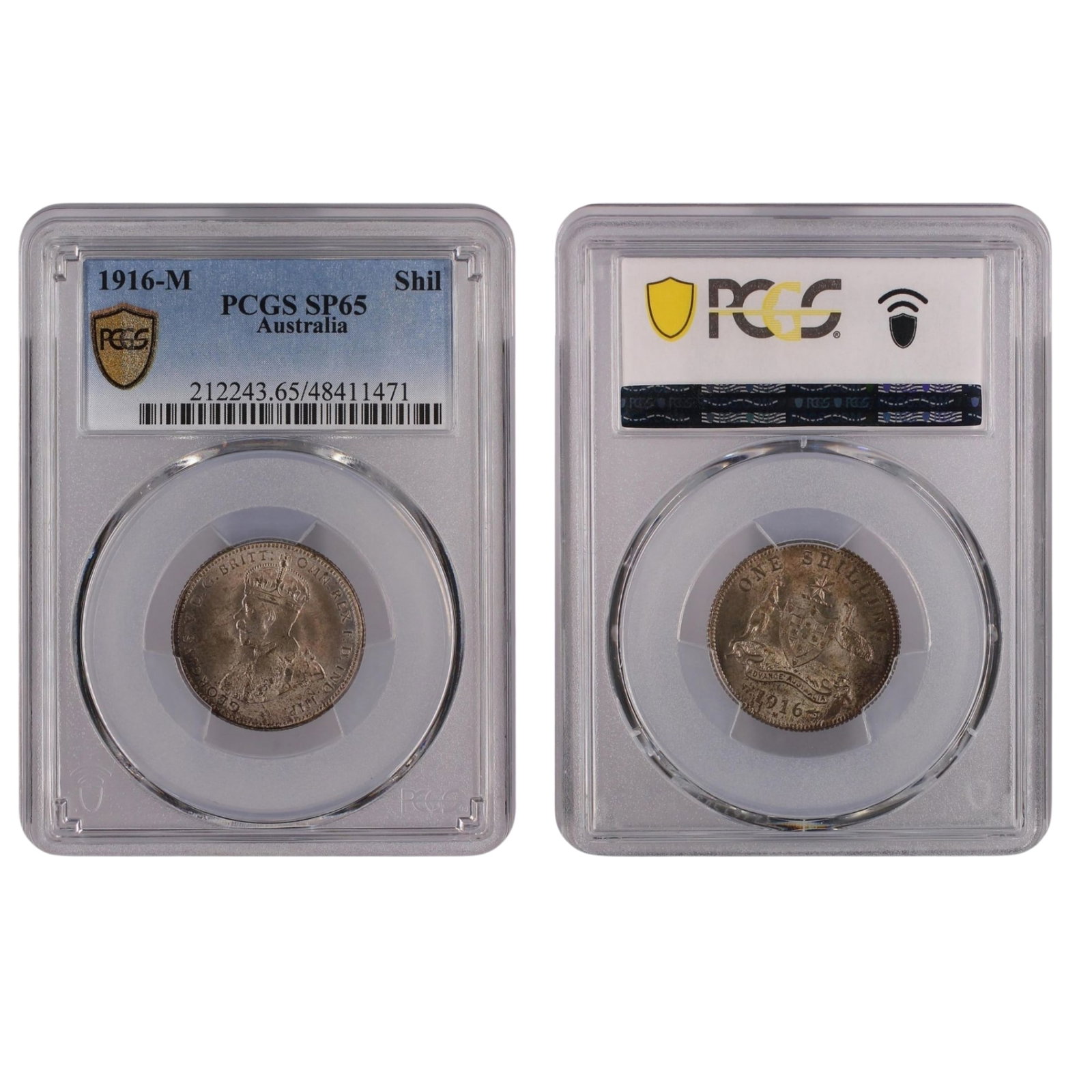 Australia 1916 M Shilling, PCGS SP65: Population 1 / Higher graded coins 3 Size ASW 0.1636 Troy oz Medium Coins, Monies & Stamps Exhibited Coins, Australia & New Zealand