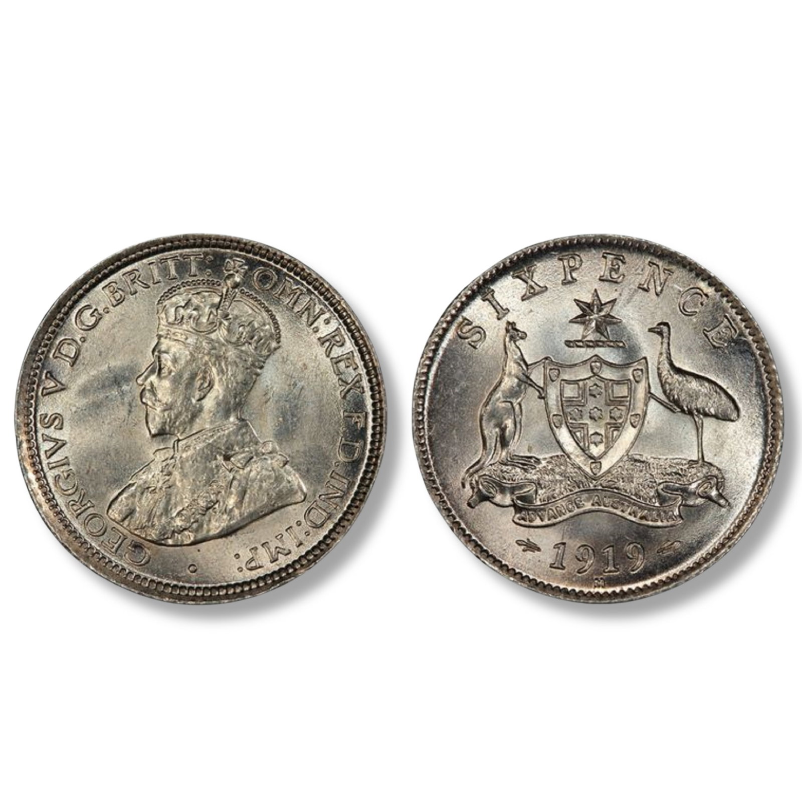 Australia 1919 Sixpence, PCGS MS63 (Pop 8) (1 of 2)