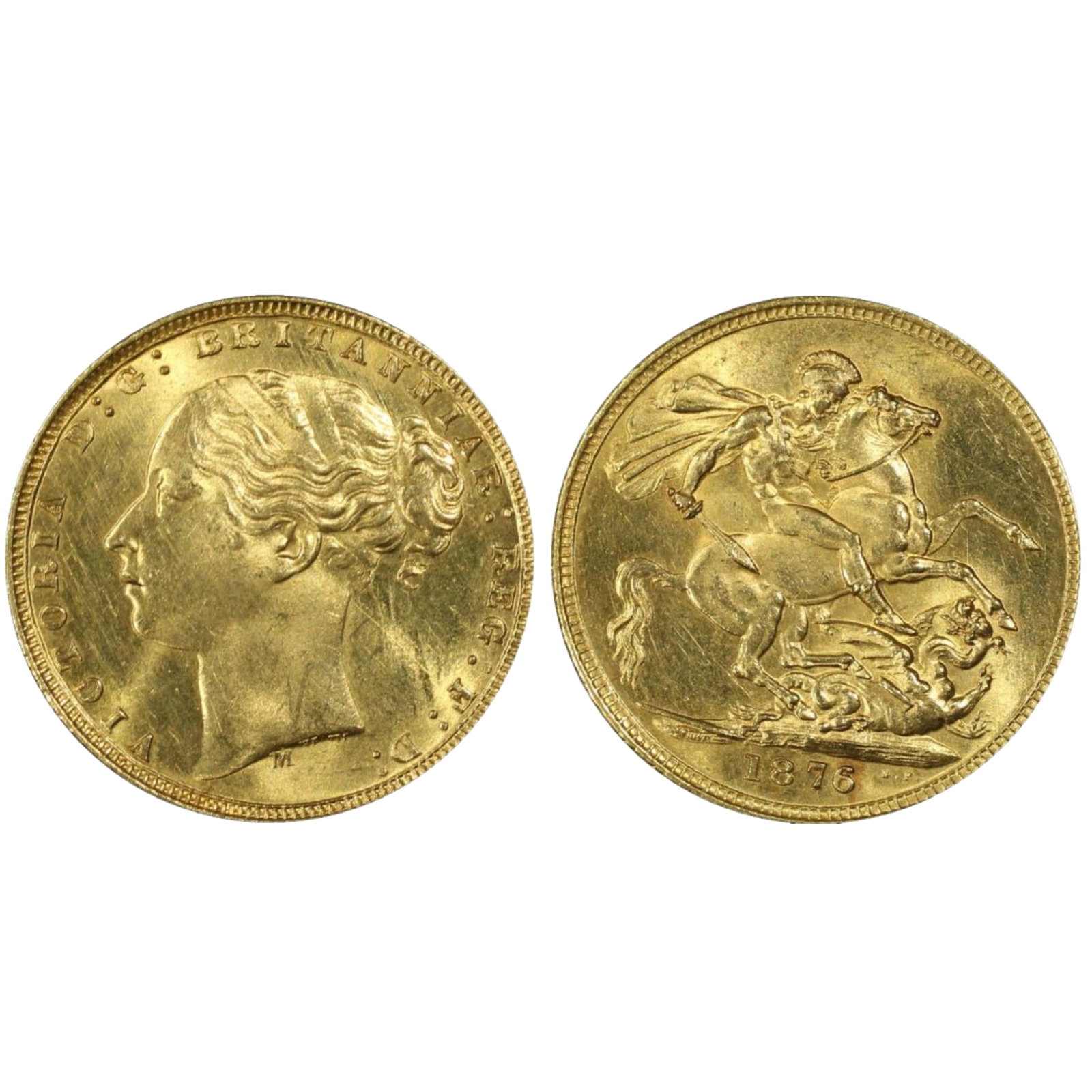Australia 1876 M 'St George' Sovereign, PCGS MS63 (looks better) (1 of 1)