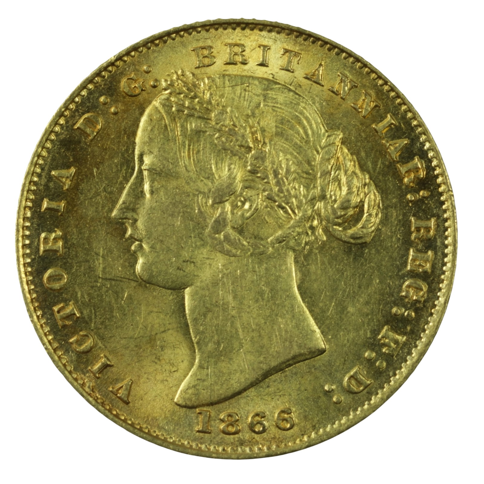 Australia 1866 Sydney Mint Sovereign, virtually Uncirculated (1 of 2)