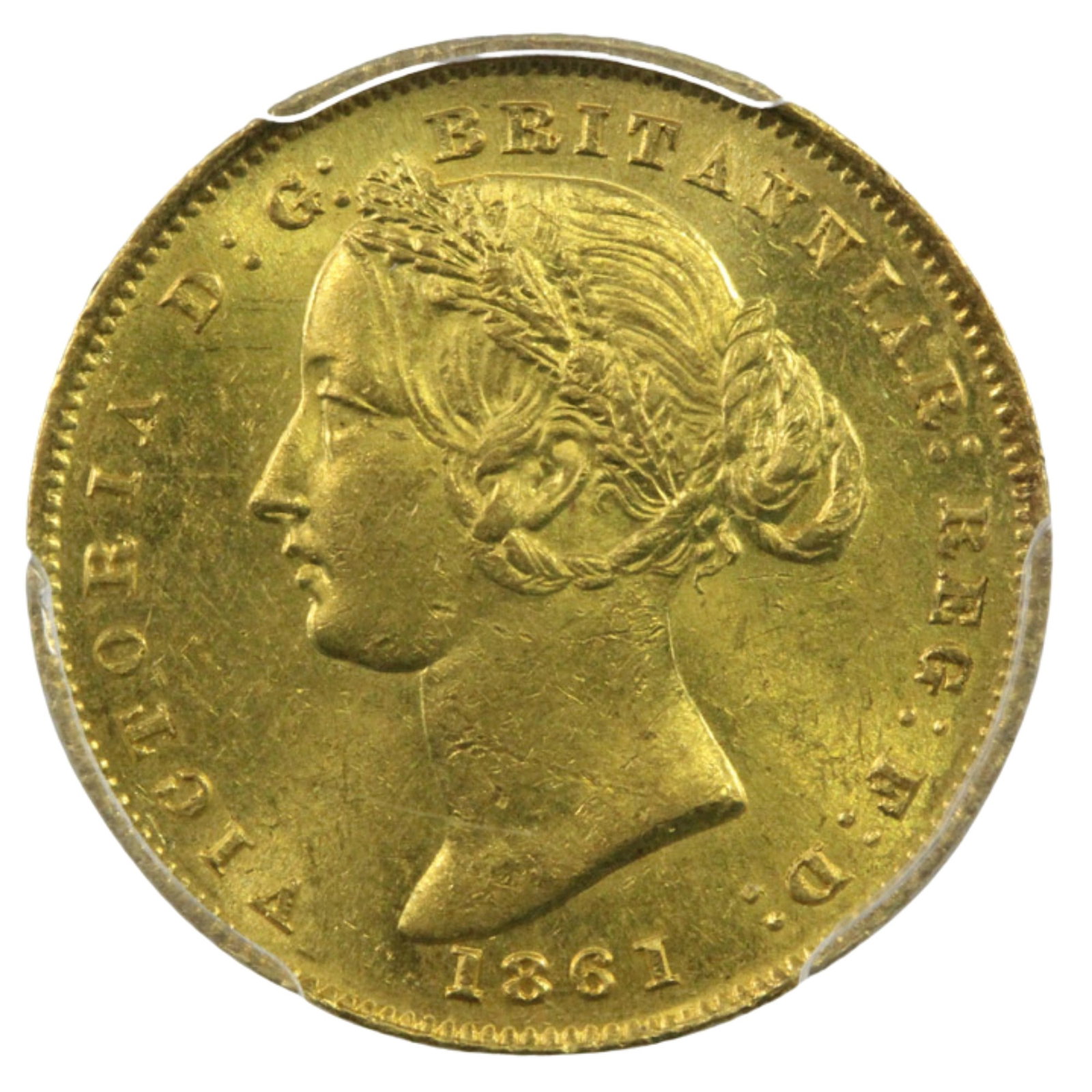 Australia 1861 'Sydney Mint' Sovereign, PCGS MS61 (looks better) (1 of 3)