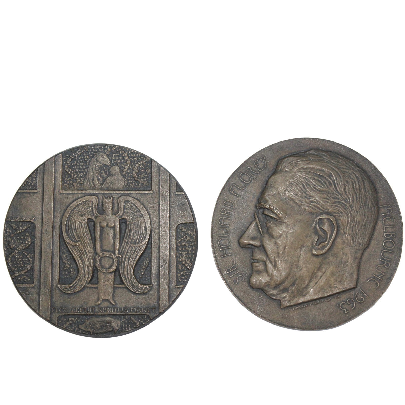 Australia 1963 'Sir Howard Florey' Commemorative Plaques by Andors Meszaros (2 items) (1 of 2)