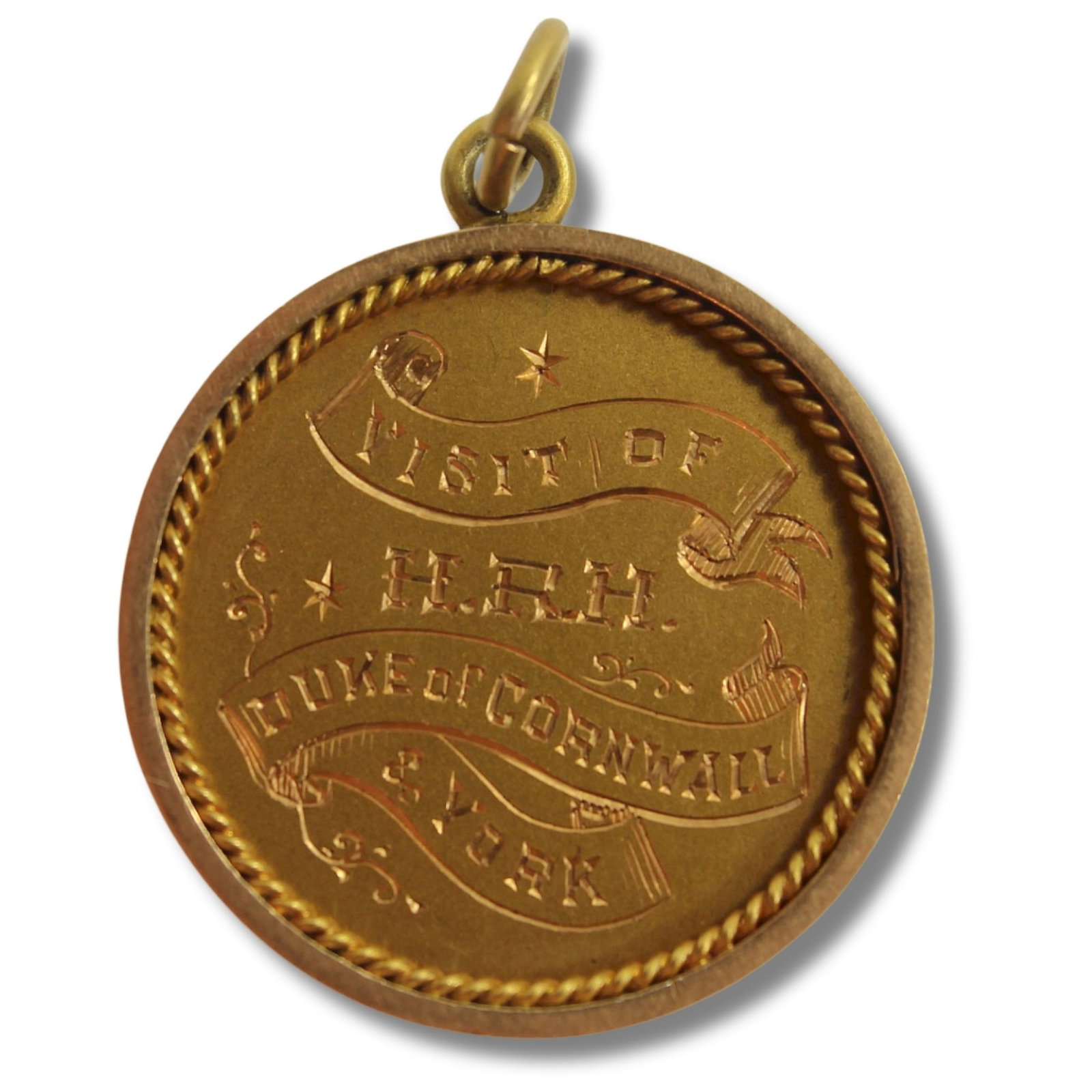 Australia 1901 Bespoke 15ct Gold Medal for the Brisbane "Visit of H.R.H. Duke of Cornwall & York": Presented to Ald(derman) LG Corries for his role as a Member of the Reception Committee Size Diameter 29mm : Weight 11.78gms Medium Coins, Monies & Stamps