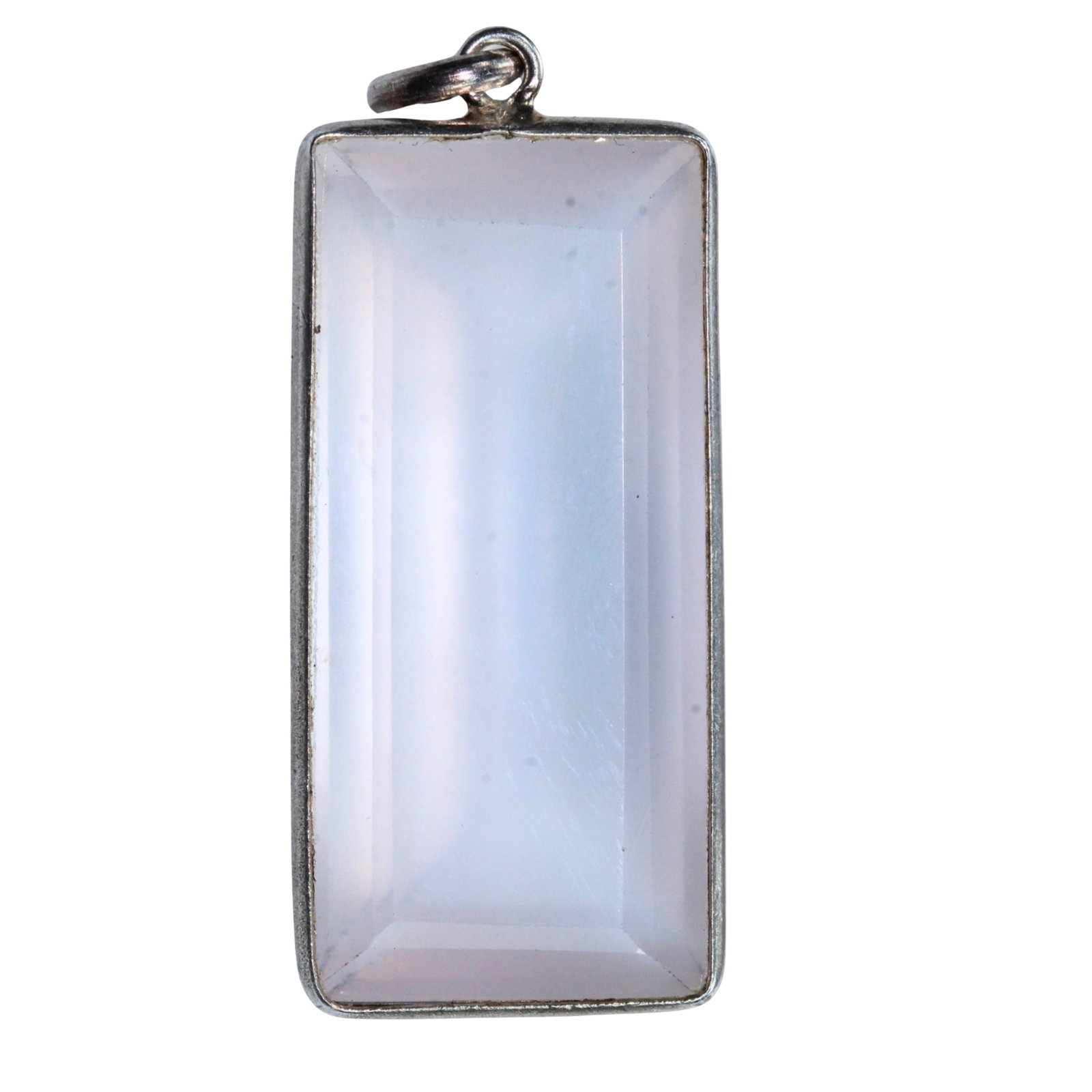 Rose Quartz Pendant in Sterling (925) Silver Mount: . Size Dimensions : 4 x 2cms Medium Necklaces & Pendants