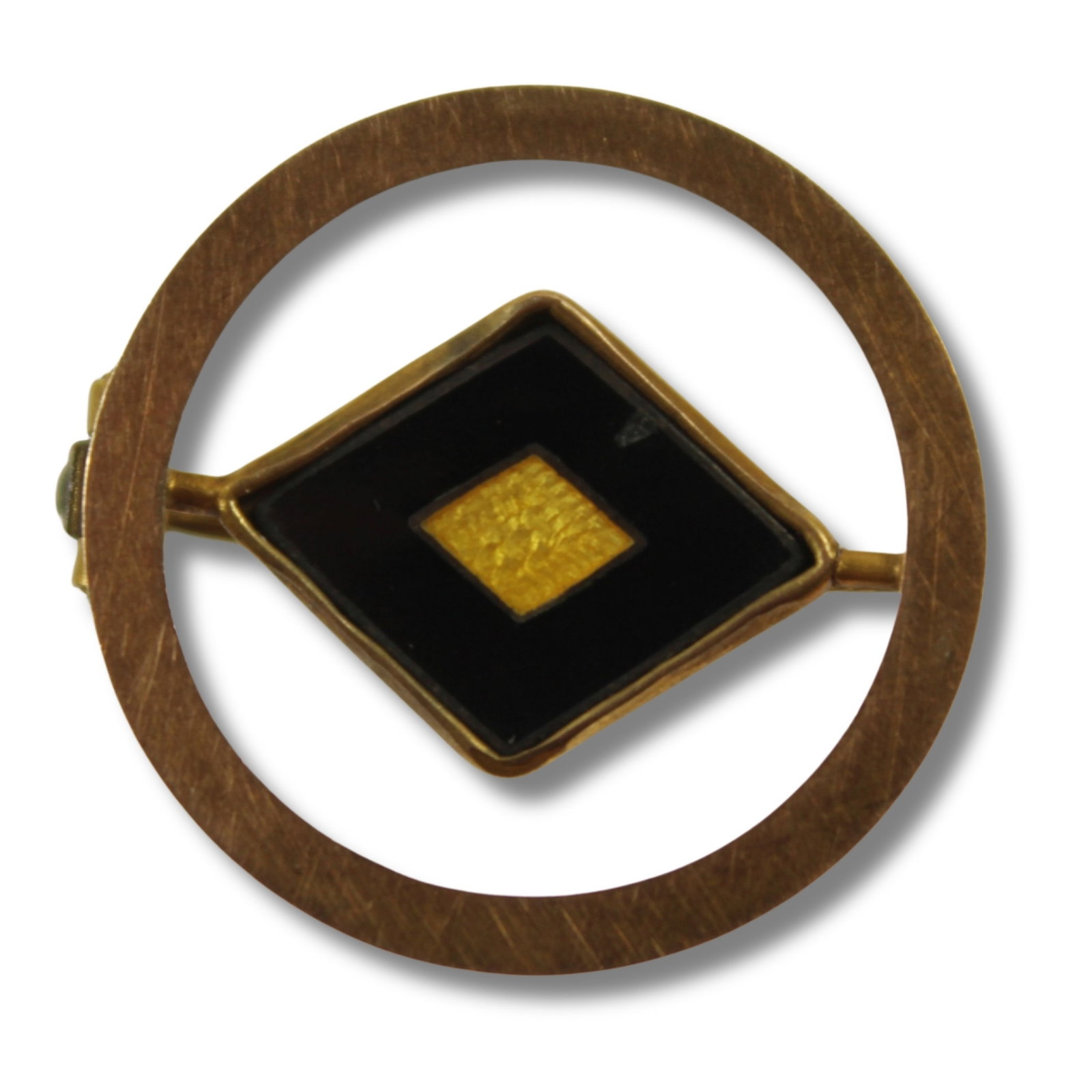 WWI Colour Patch Pin in 9ct Yellow Gold: . Size Diameter 2.4cms : Weight 2.2gms Condition Pin is base metal Medium Pins & Brooches