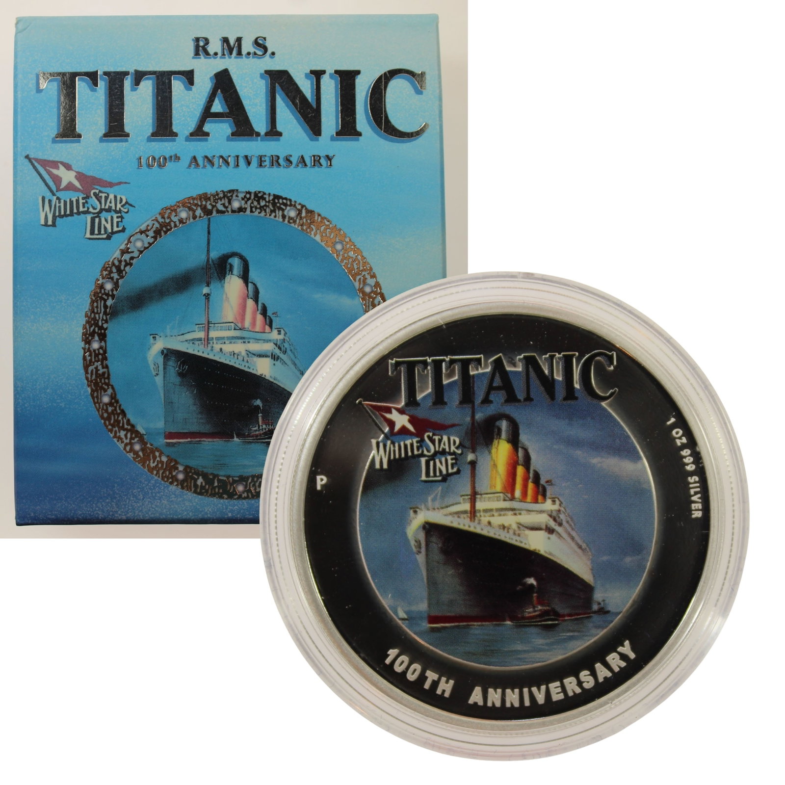 Tuvalu 2012 'Titanic' Coloured Silver (999) $1, FDC (1 of 4)