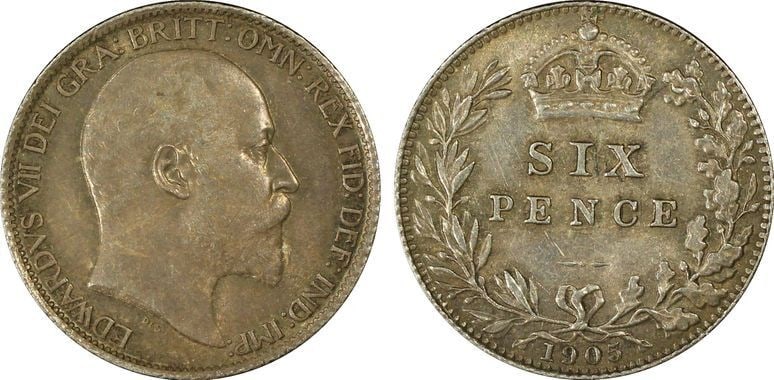 Great Britain 1905 Sixpence, MS63: Population 5 / Higher 8 Medium Coins, Monies & Stamps Exhibited Coins, World