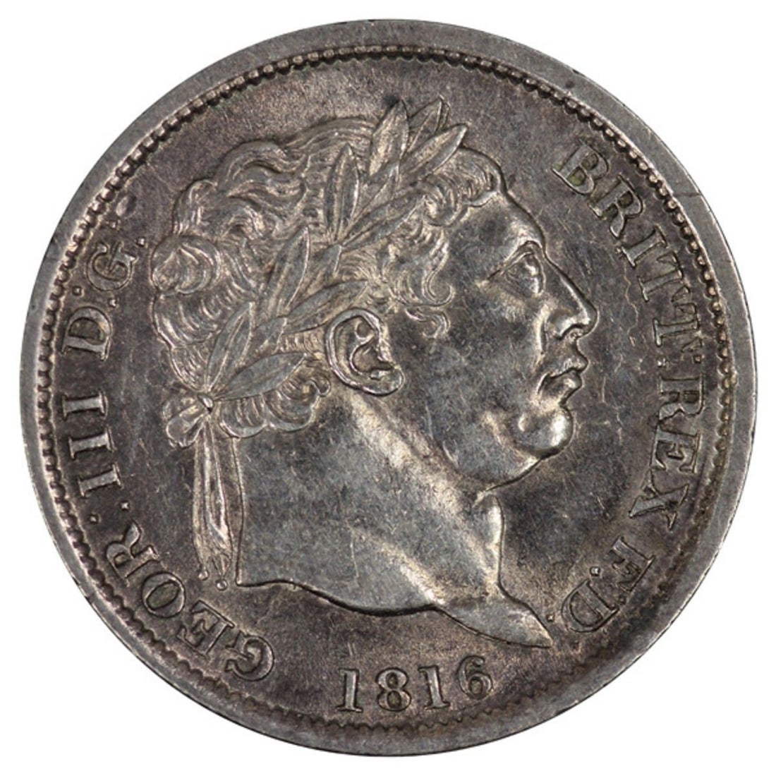 Great Britain 1816 George III Sixpence, toned Gem: ACGS MS64 Medium Coins, Monies & Stamps Exhibited Coins, UK