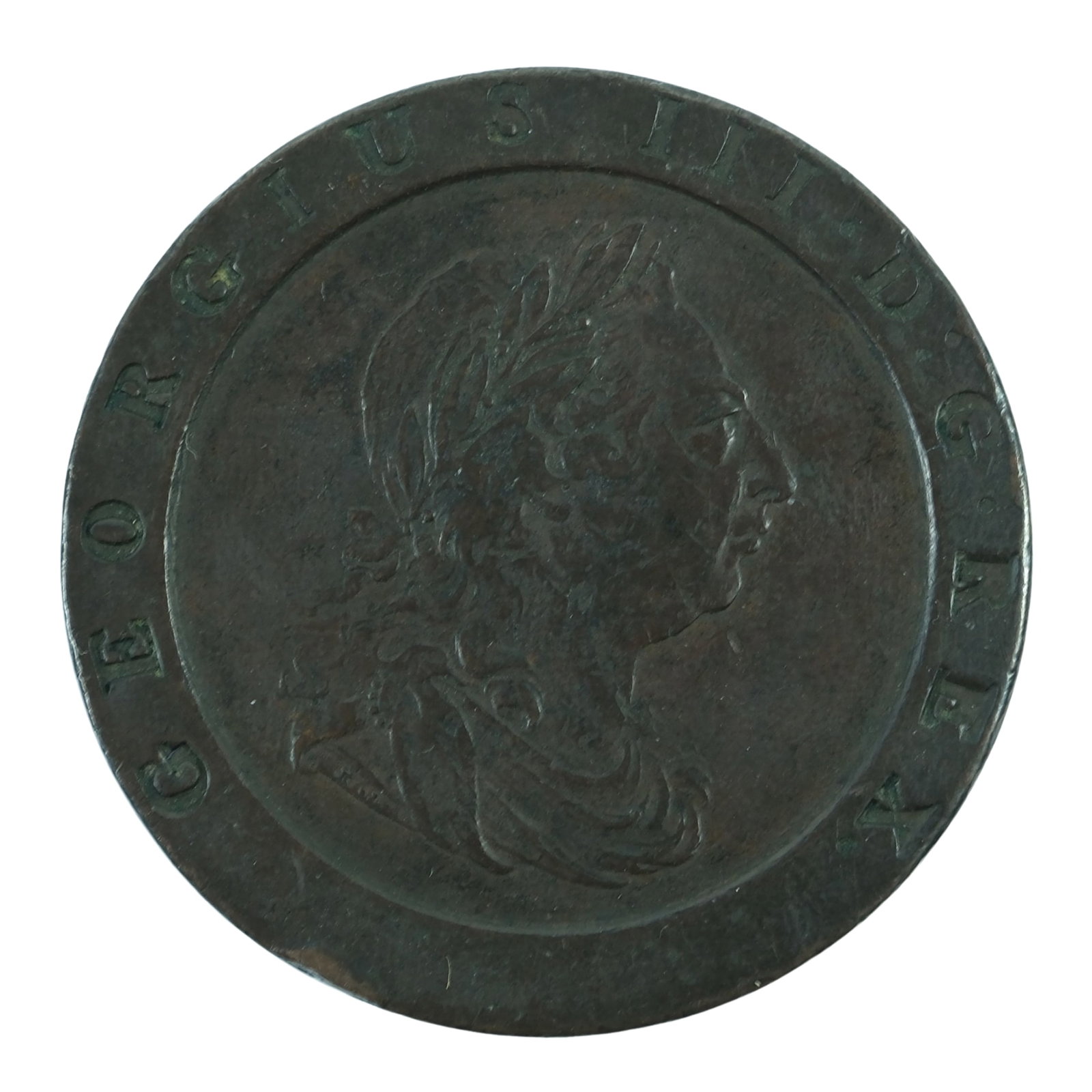 Great Britain / Australia 1797 George III 'Cartwheel' Twopence, about Extremely Fine: As a multiple, this coin had a local value in the Colony of New South Wales of Fourpence under Governor King's Proclamation of 1800 Condition A few small edge bumps. Medium Coins, Monies & Stamps