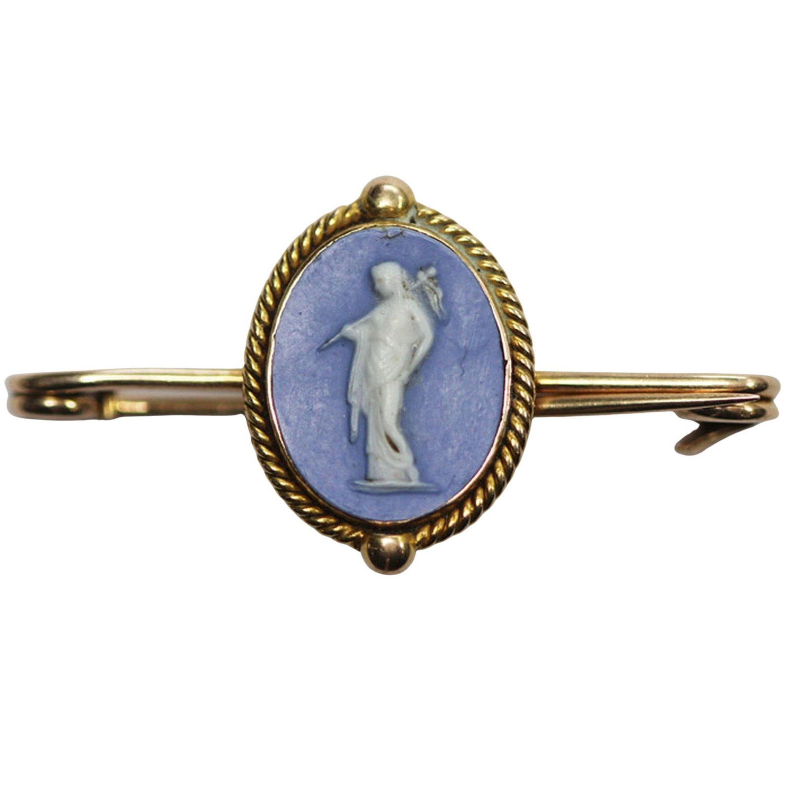 Stylish Pin in 12ct with Jasperware insert (1 of 2)