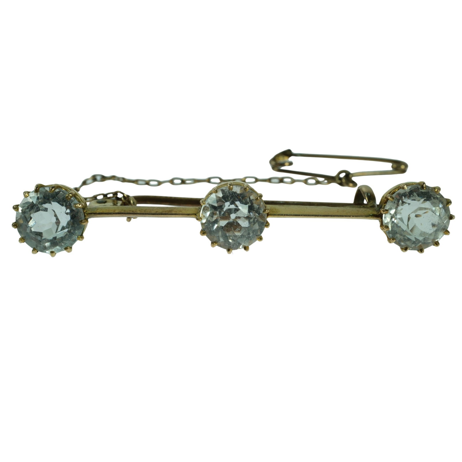 Antique Rock Crystal Bar Brooch in 15ct Yellow Gold (1 of 5)