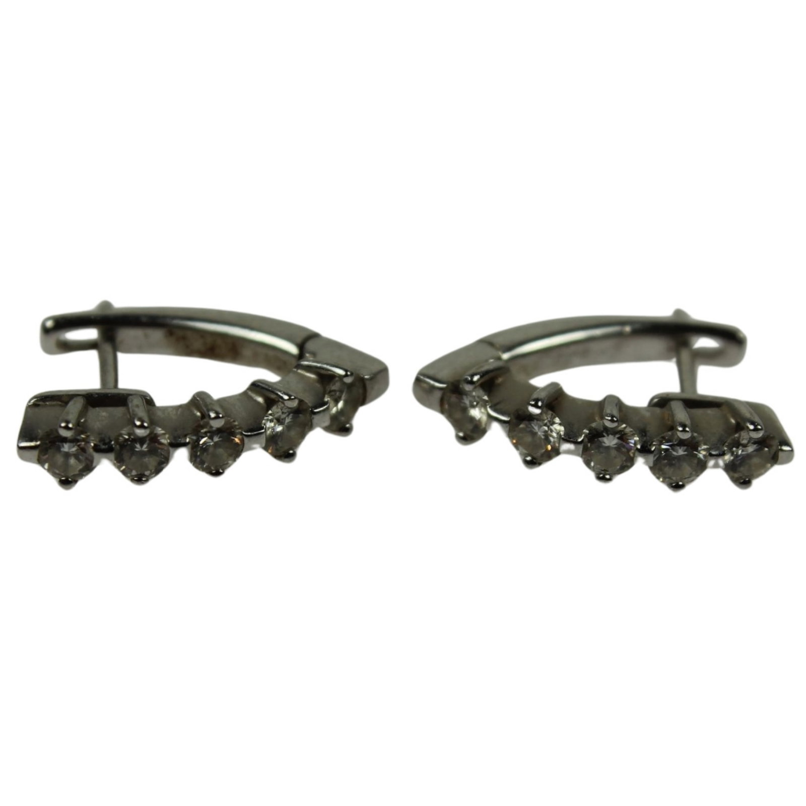 Diamond Earrings in 18ct White Gold (Pair): Ten high-quality Diamonds totalling approximately a Half Carat weight Size Combined weight 3.67gms Medium Earrings