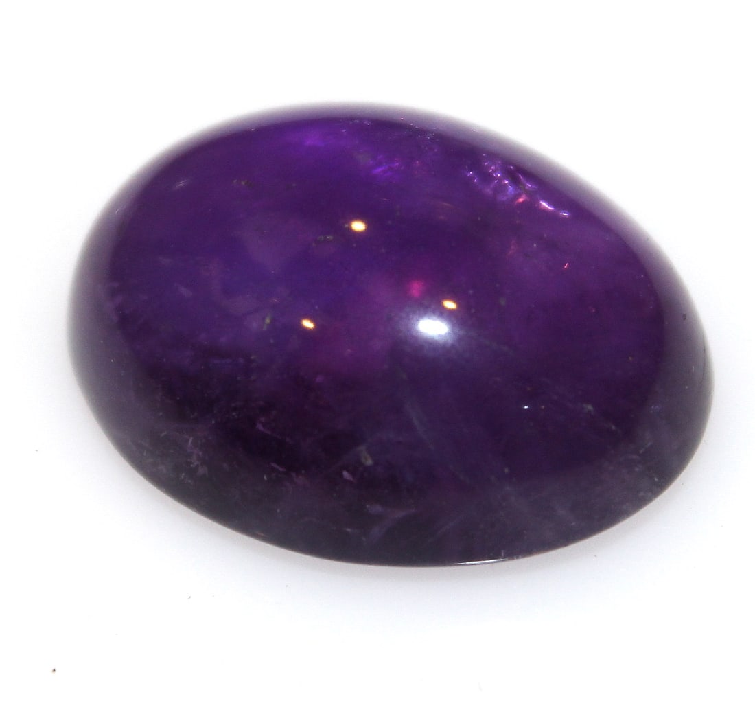 High-domed Cabochon Amethyst Gemstone with deep purple colour - 2