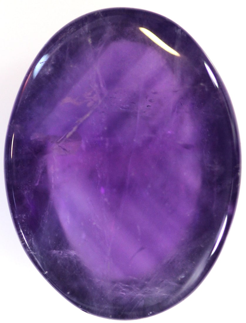 High-domed Cabochon Amethyst Gemstone with deep purple colour - 3