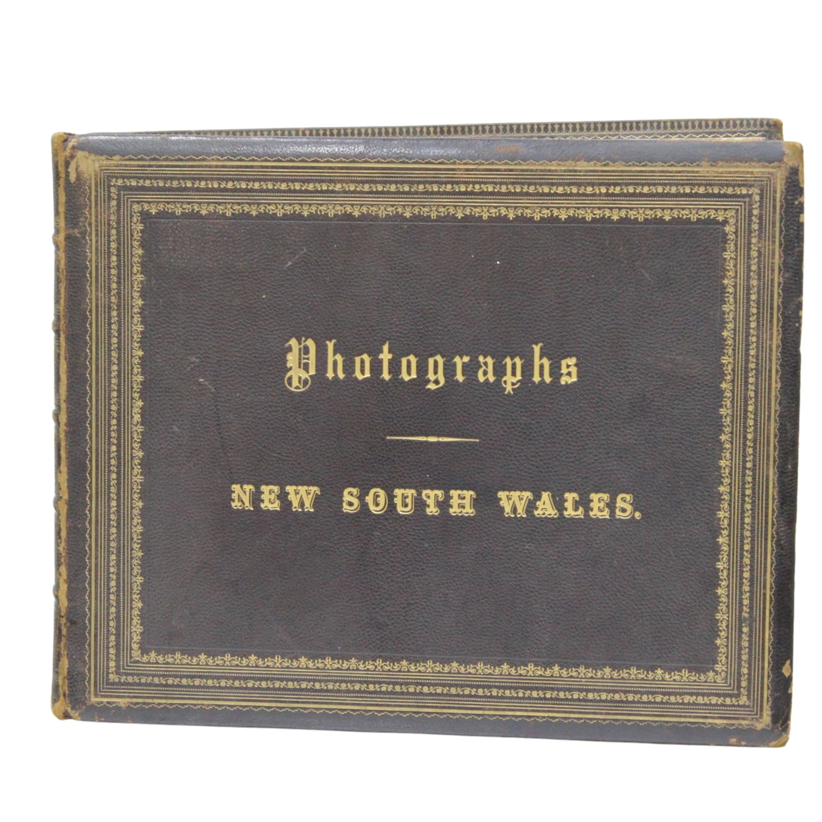 Bound Presentation Edition of 'Photographs (of) New South Wales' circa 1900: A rare Norman Lindsay bookplate identifies the original owner as 'Hugh. D. McIntosh' the promoter of the Burns-Johnson World Heavyweight Boxing match held in Sydney, 26th December 1908 Size 52cm x