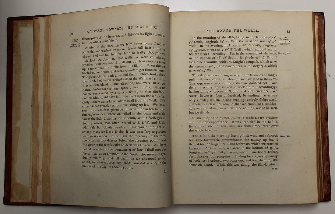 Cook's (James) 2nd Voyage. Fourth Edition in two leather-bound volumes - 3