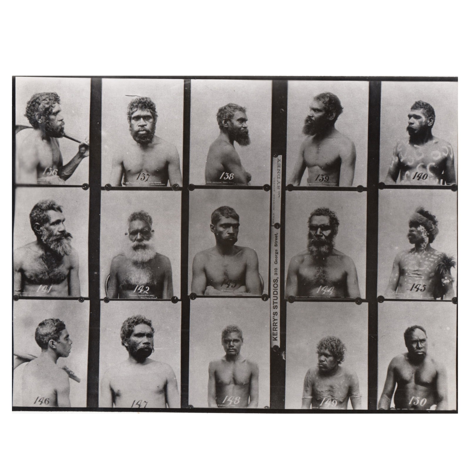 Charles Kerry Proof Sheet marked "Kerry's Studios, 310 George Street near Hunter Street, Sydney" (1 of 2)