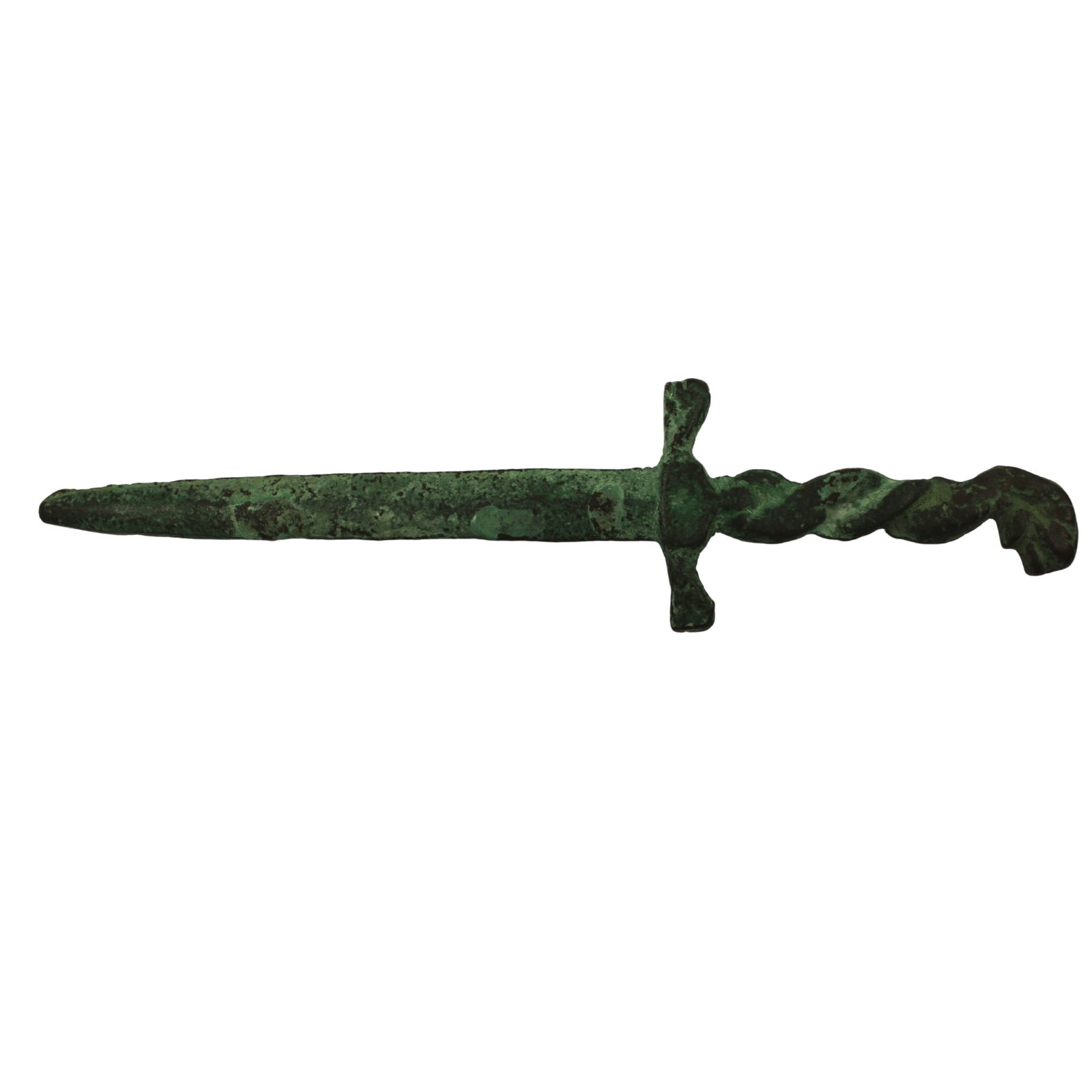 Faux Bronze Age Dagger with Verdigris finish: . Size Length 21cm Medium Tools Exhibited Knives