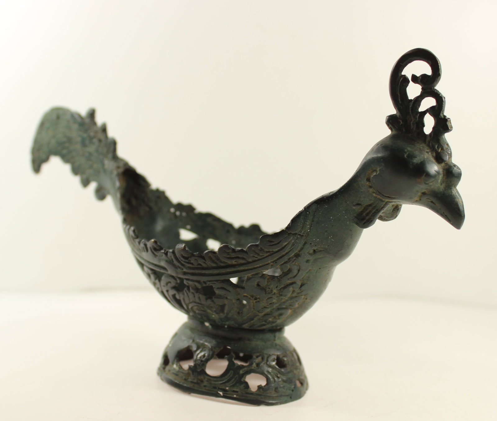Asian Bronze Bird-shaped Basket - 2