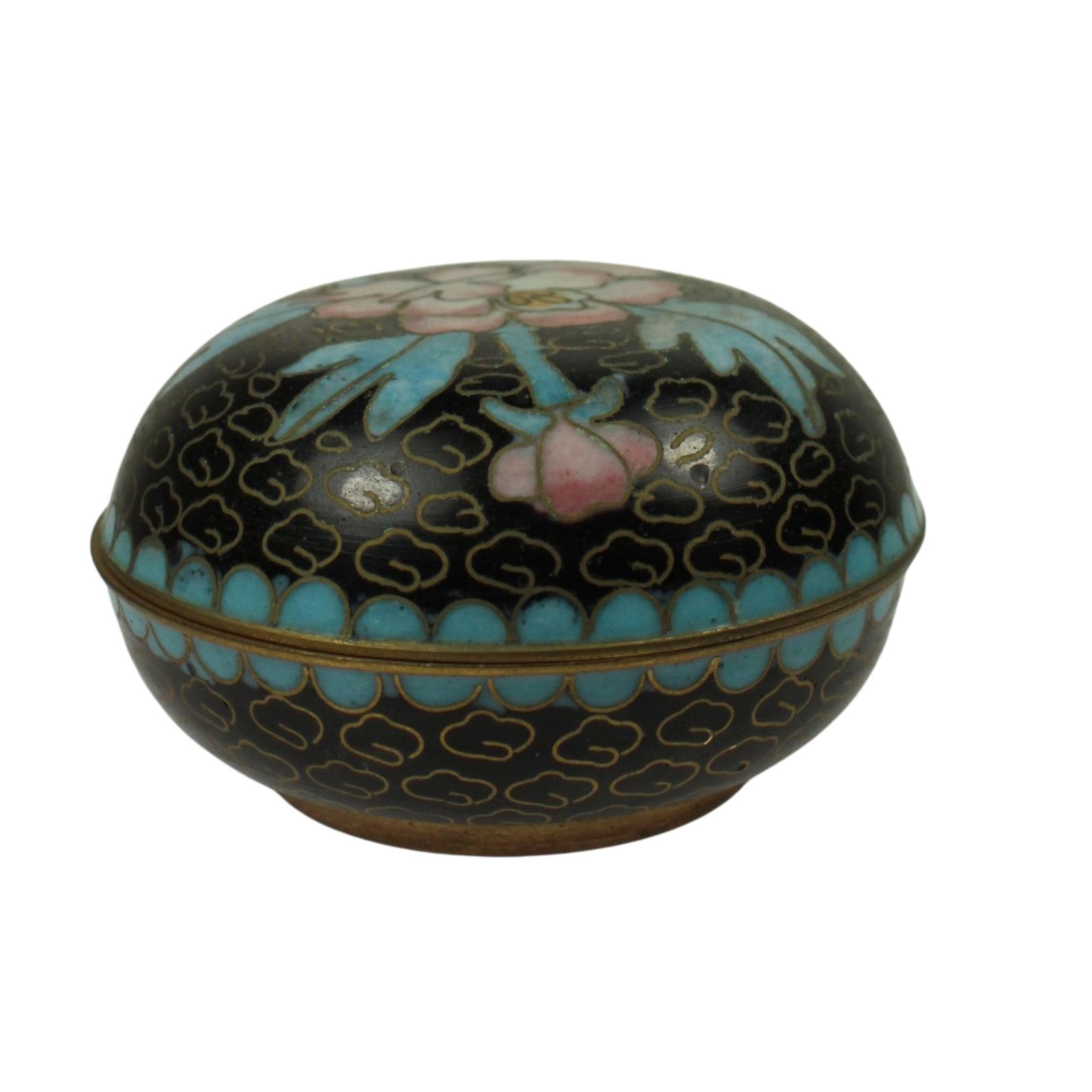 Small Chinese Round Cloisonne Canister (1 of 3)