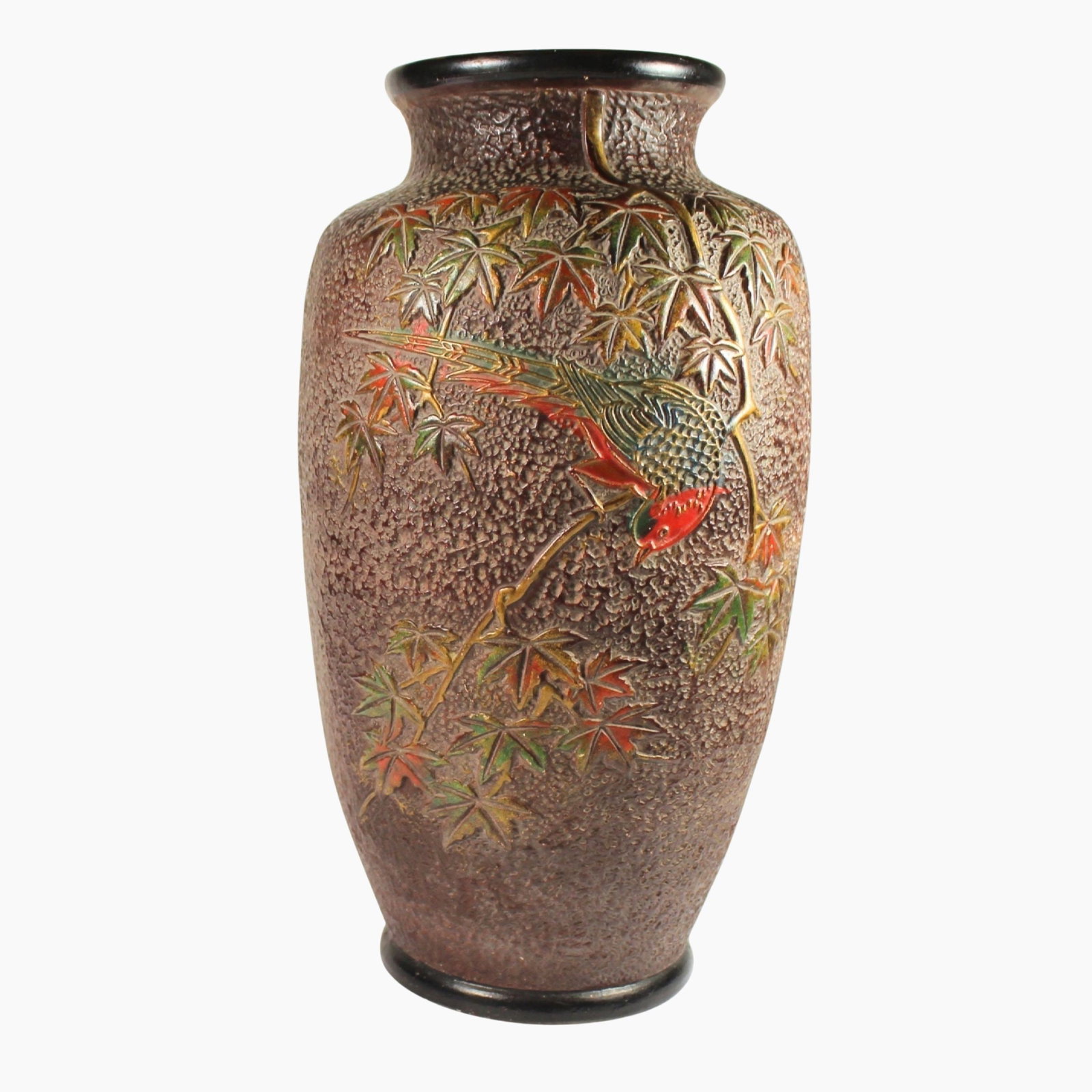 Japanese Hand-painted Ceramic Vase: . Size Stands 28cm Medium Glass Exhibited Vases