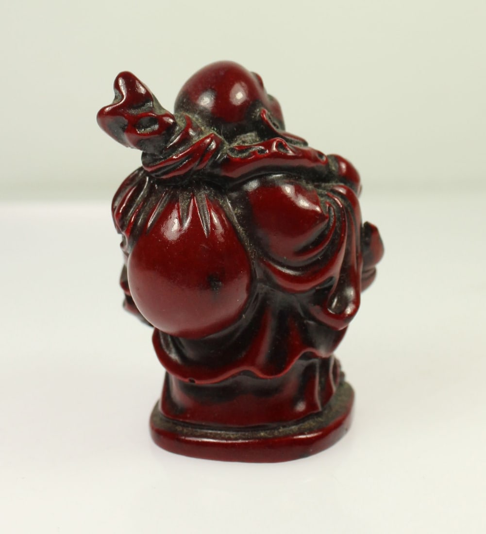 Buddha Statuette in Red finished Resin - 2