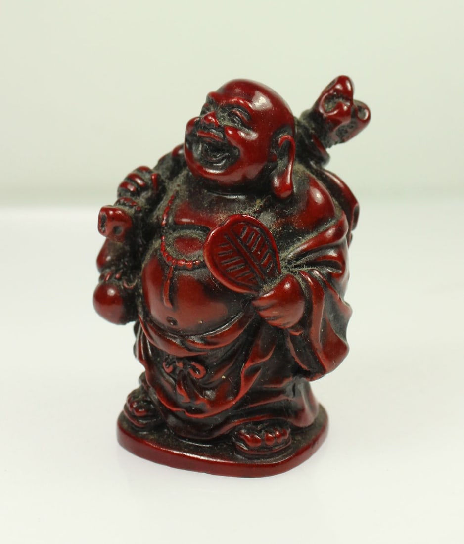 Buddha Statuette in Red finished Resin - 3
