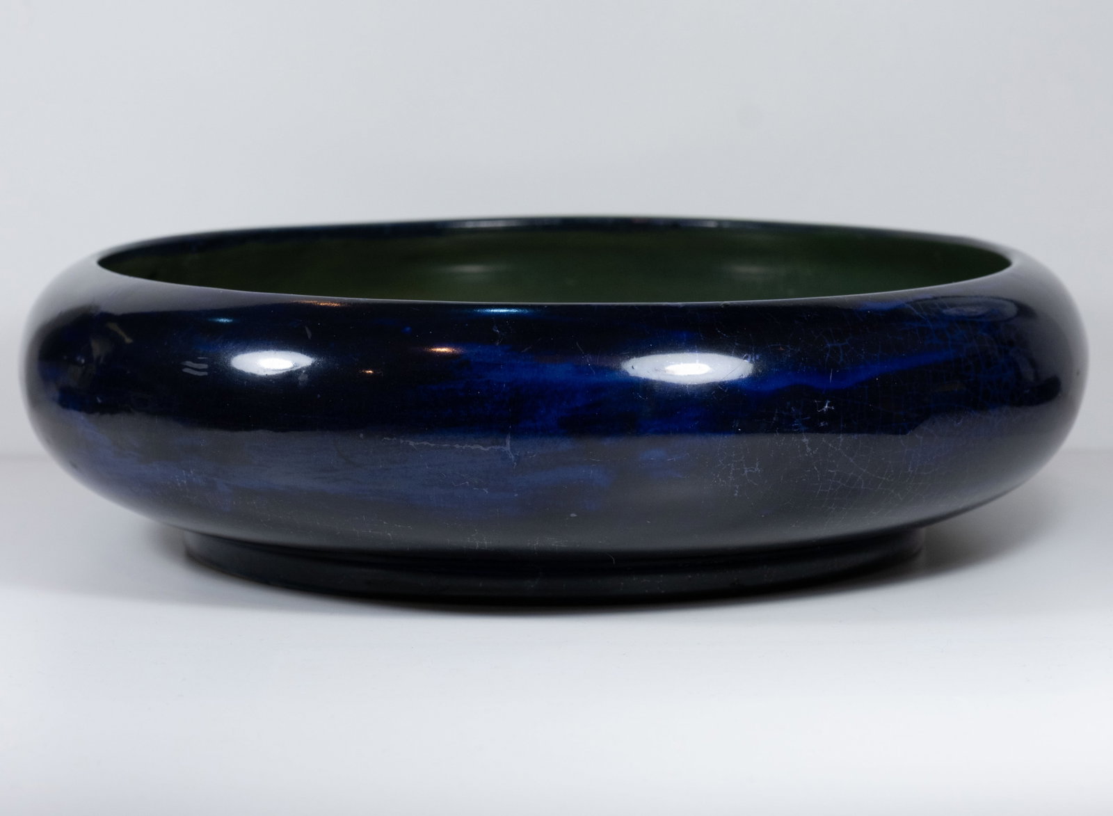 Moorcroft Claremont Blue Bowl with inverted rim and hand-painted internal Toadstool decoration c1905 - 2