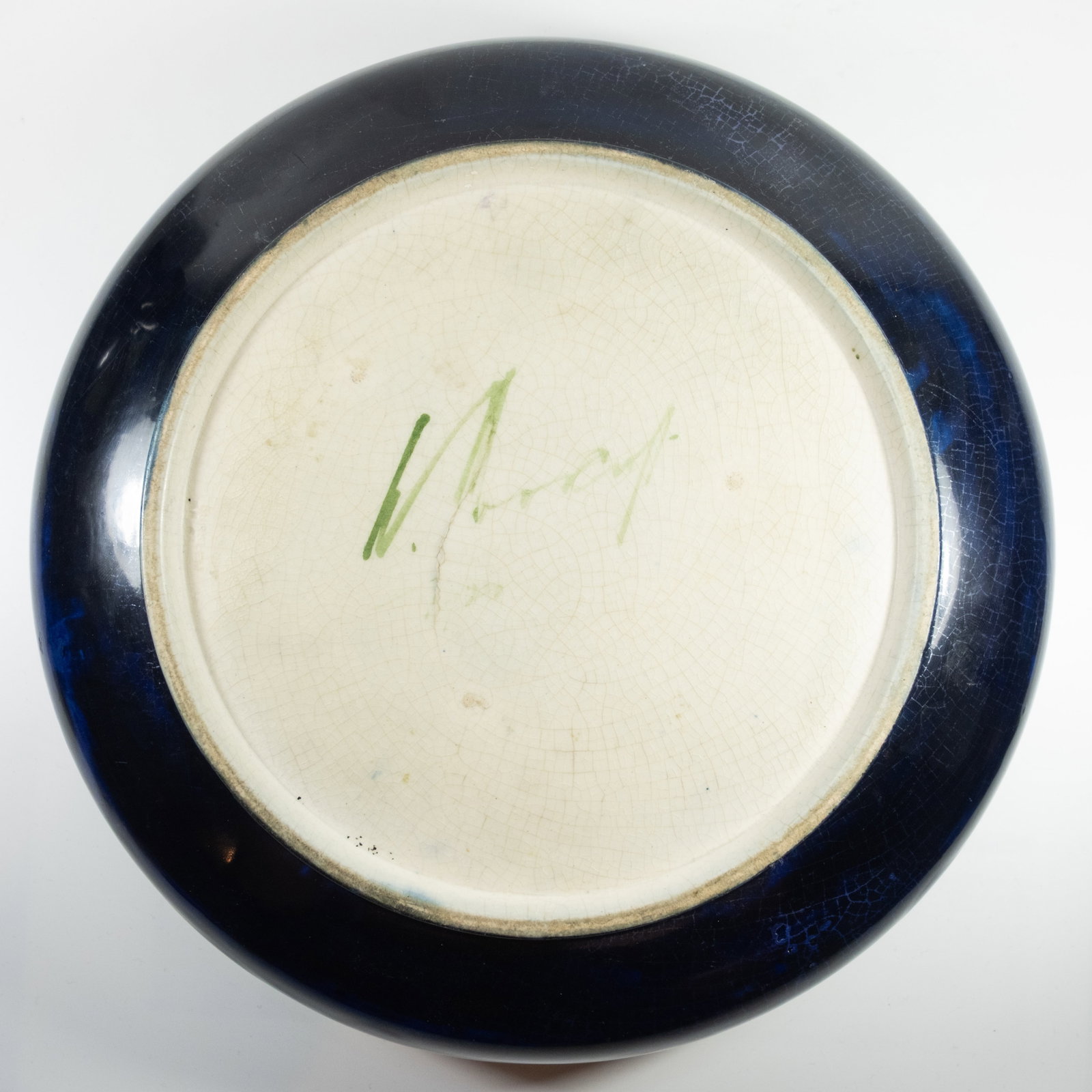 Moorcroft Claremont Blue Bowl with inverted rim and hand-painted internal Toadstool decoration c1905 - 4