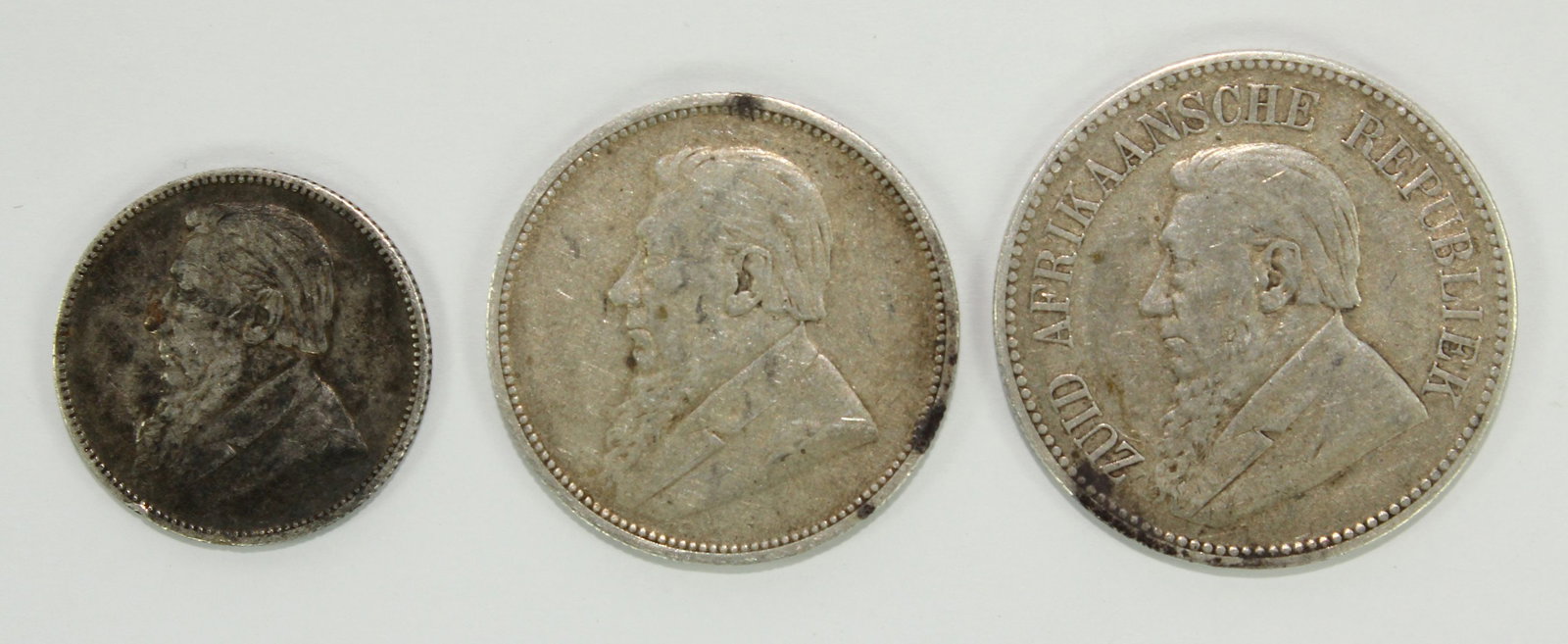 South Africa (ZAR) 1896 Shilling, 1894 2 Shillings & 1896 2-1/2 Shillings V/F or better (3 coins) - 2
