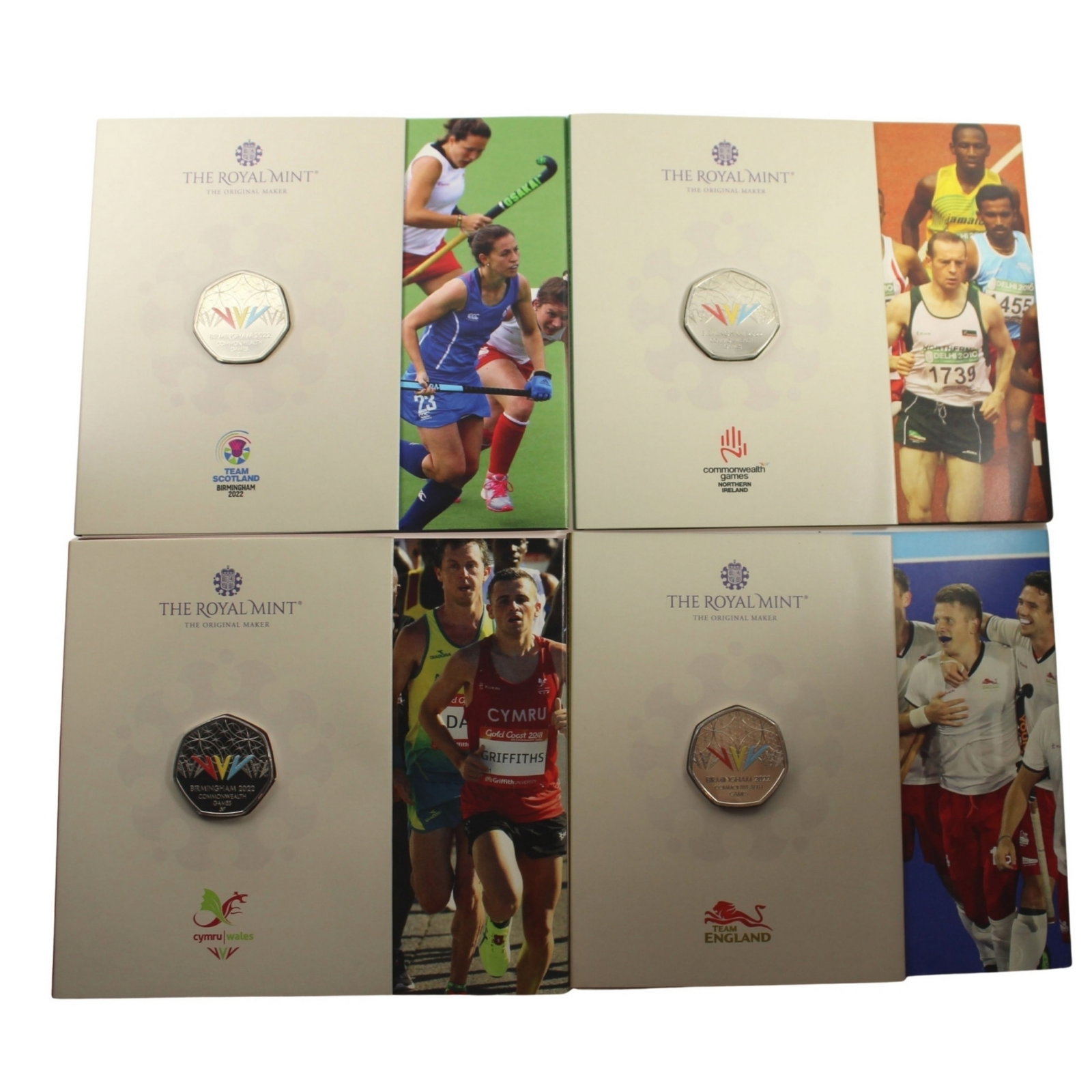 Great Britain 2022' 'Birmingham- Commonwealth Games' Cu-Ni 50p's, Uncirculated (Set of 4) (1 of 9)