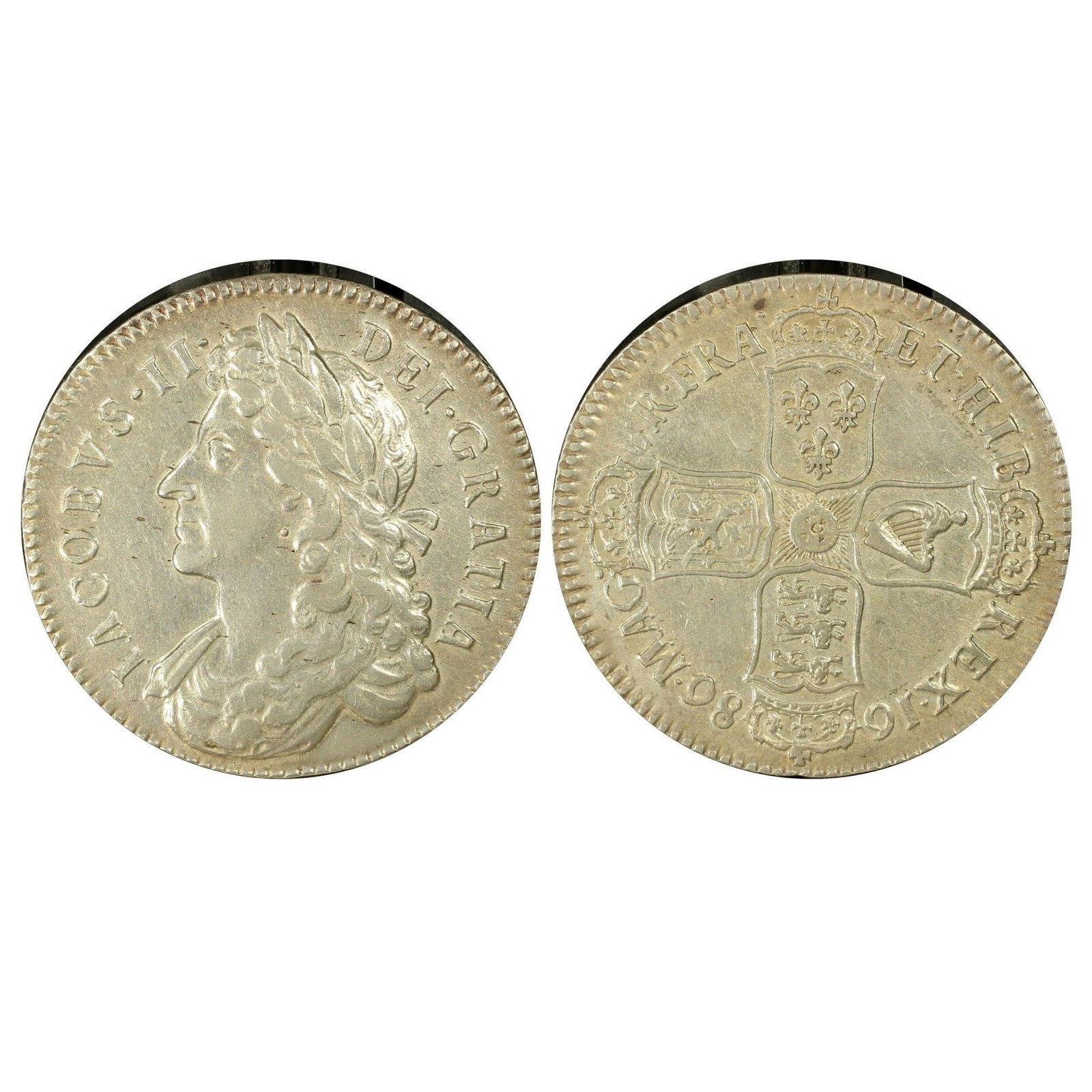 England (Great Britain) 1686 Half Crown, PCGS AU53 (1 of 2)
