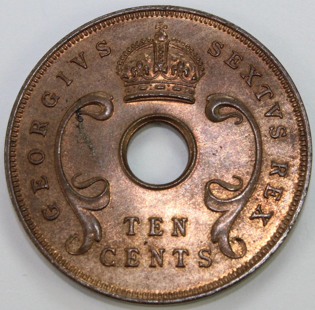 East Africa (British) 1950 Ten Cent, near Gem - 2