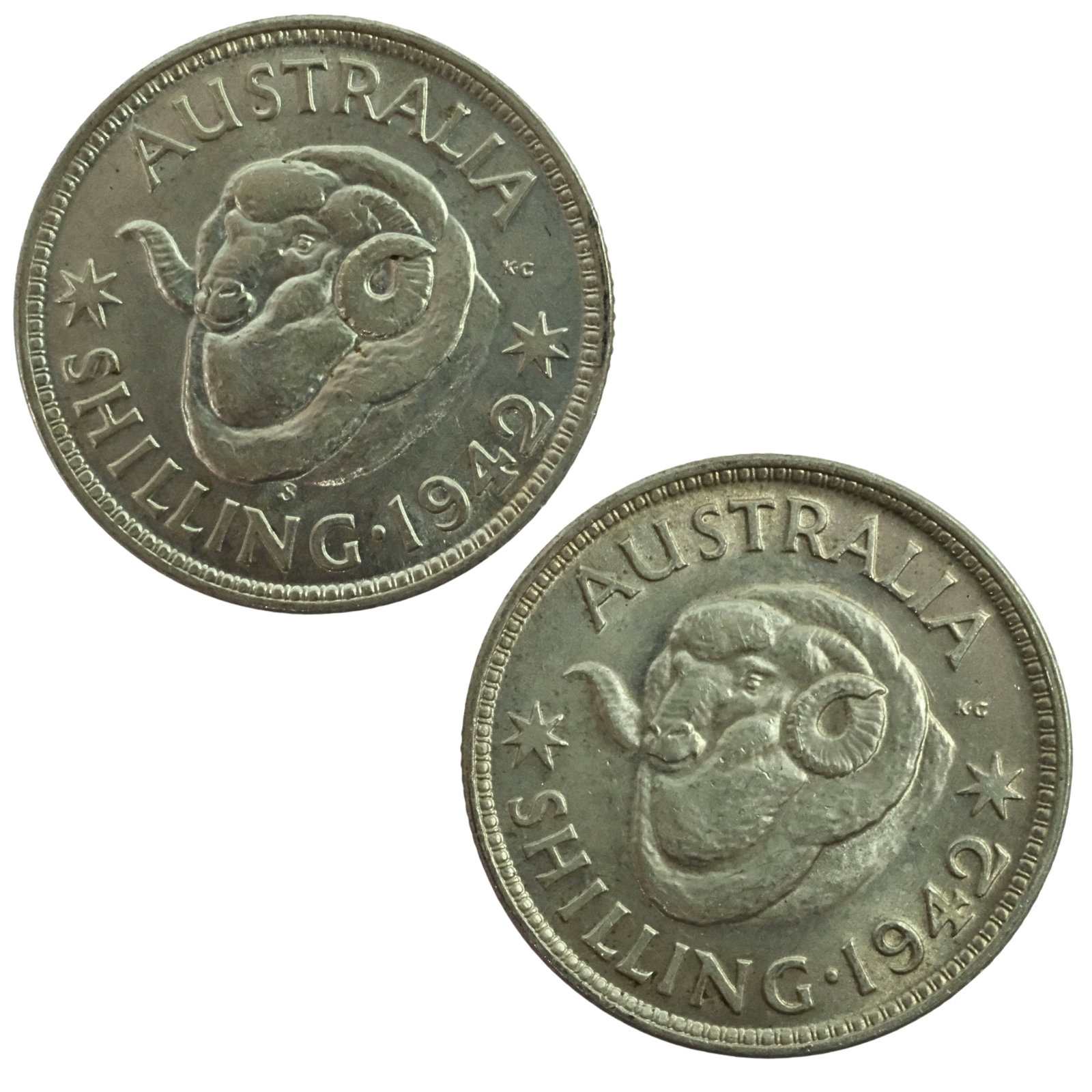 Australia 1942 (M) & 1942 S Shillings, Choice Uncirculated (2 coins) (1 of 2)