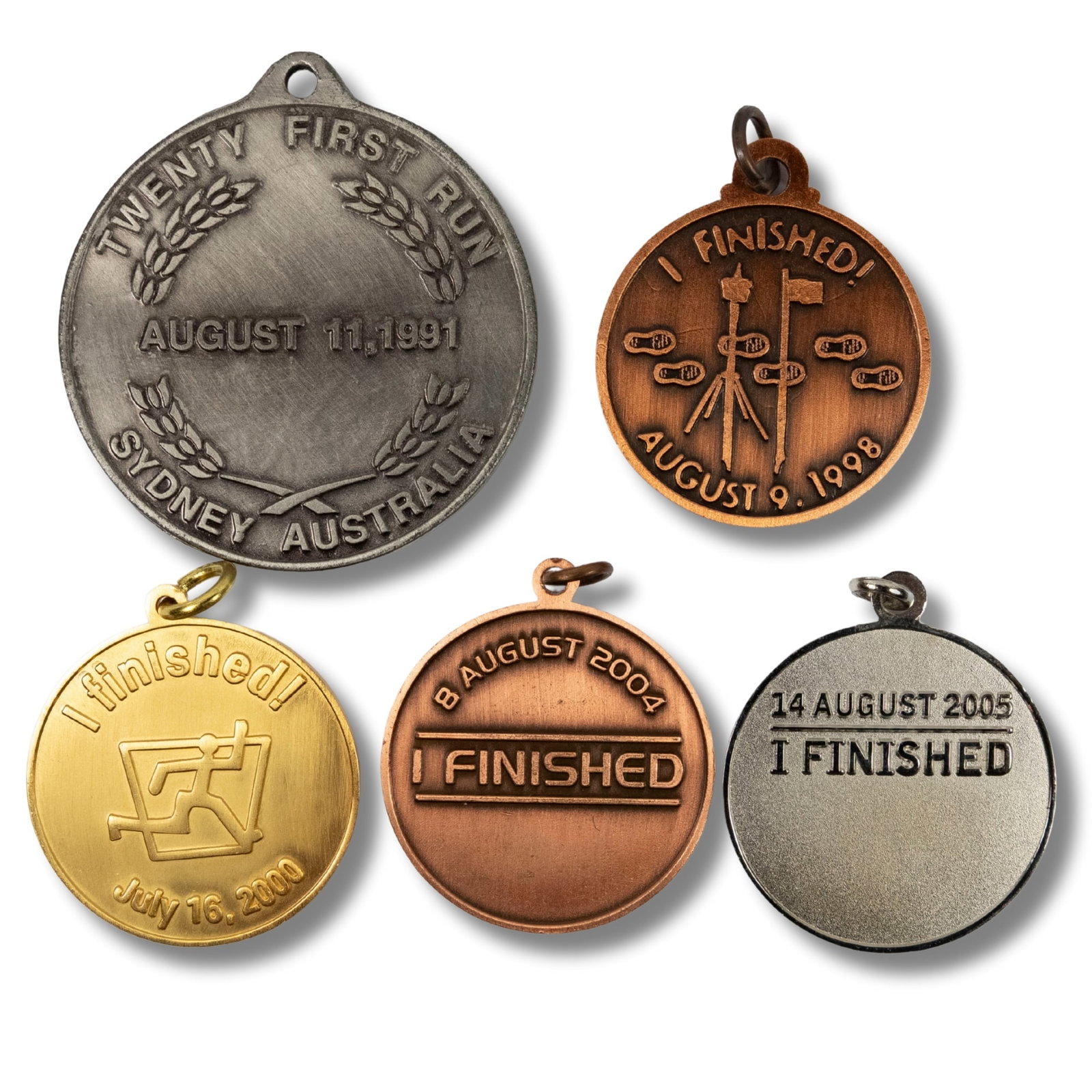 Australia Sydney City to Surf "I Finished' Participation Medallions (5) (1 of 3)