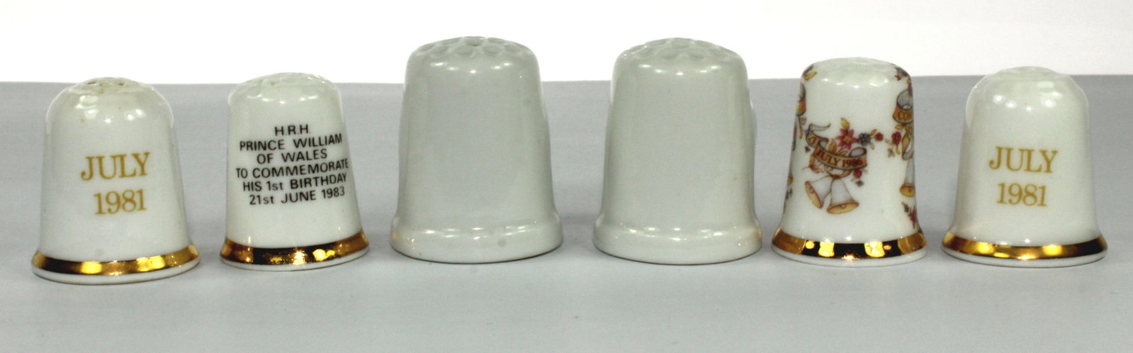 Collection of Royal Commemorative Ceramic Thimbles (6 items) - 2