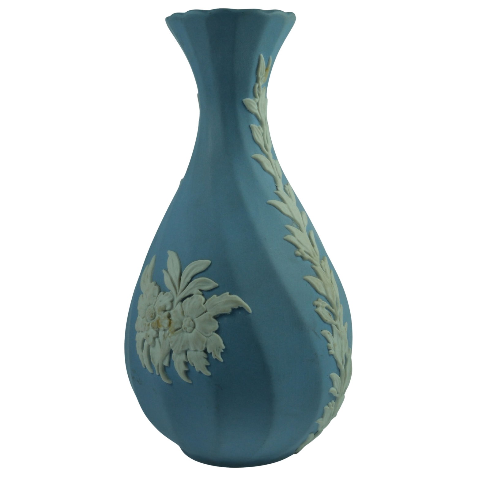 Wedgwood Blue Jasperware Fluted Bud Vase (1 of 3)