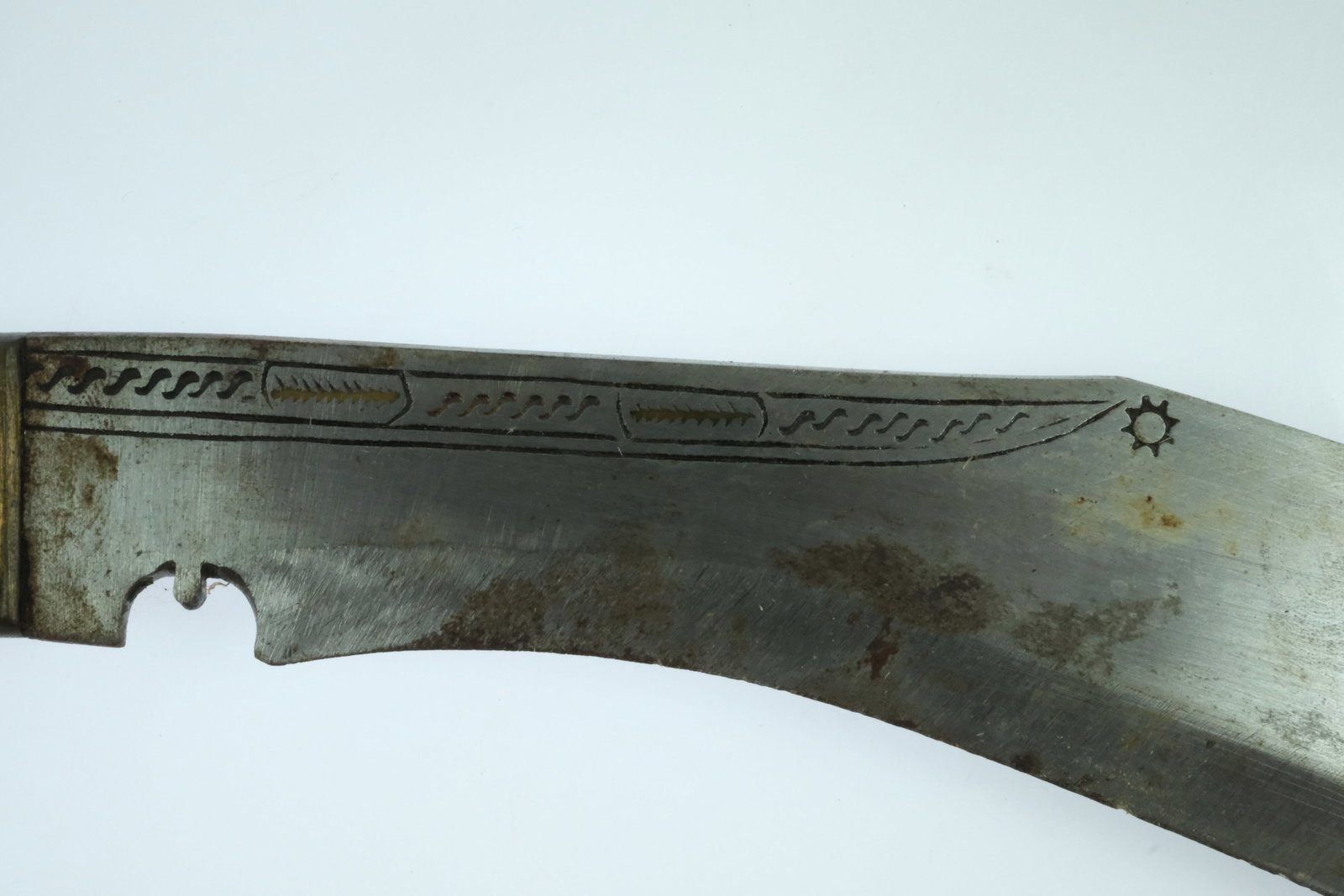 Nepalese Kukri Short Blade with Brass decoration on the Ebonised Wood Sheath - 4