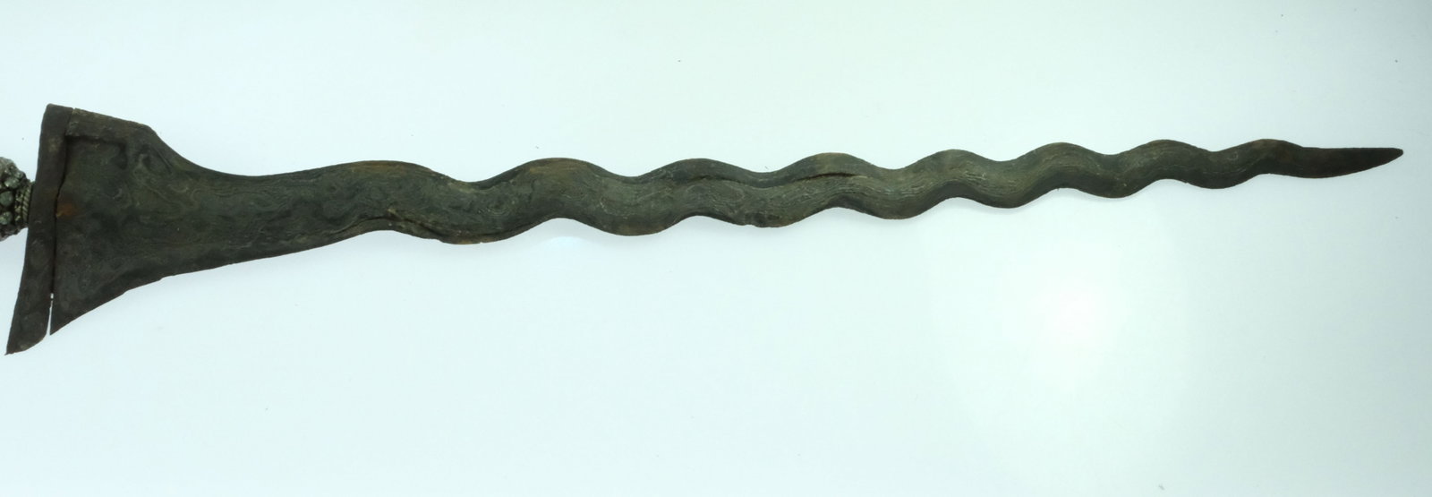 Javanese Wavy-bladed Keris Dagger with Yogyakarta-style Gayaman Sheath & Timoho Wood Handle - 5