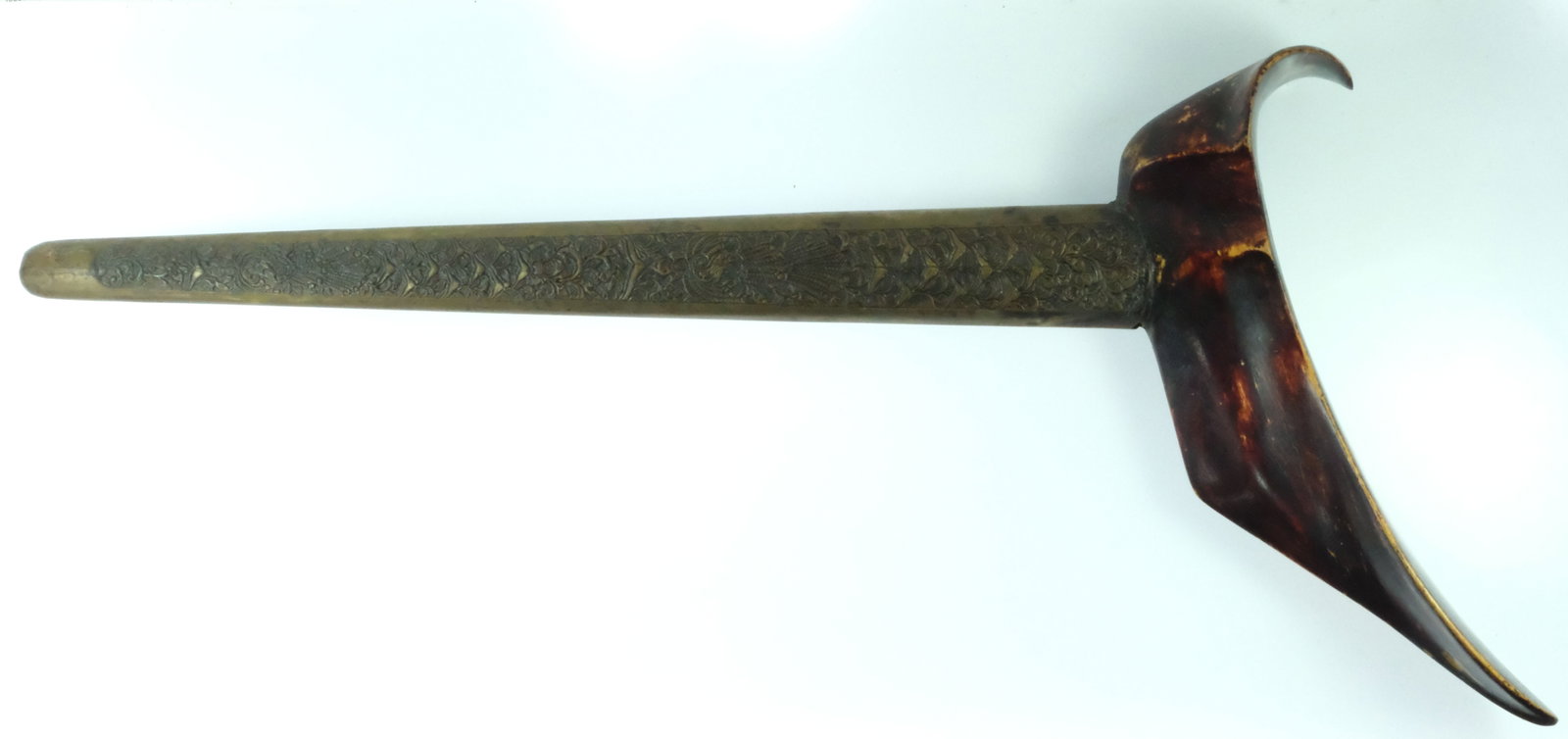 Javanese Straight-bladed Keris Dagger with Yogyakarta-style Gayaman Sheath & Timoho Wood Handle - 6