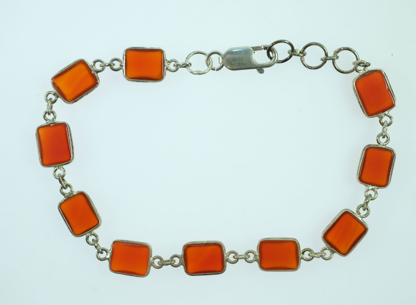 Carnelian & Amethyst Link Bracelets in Sterling (925) Silver (2 items) - 3