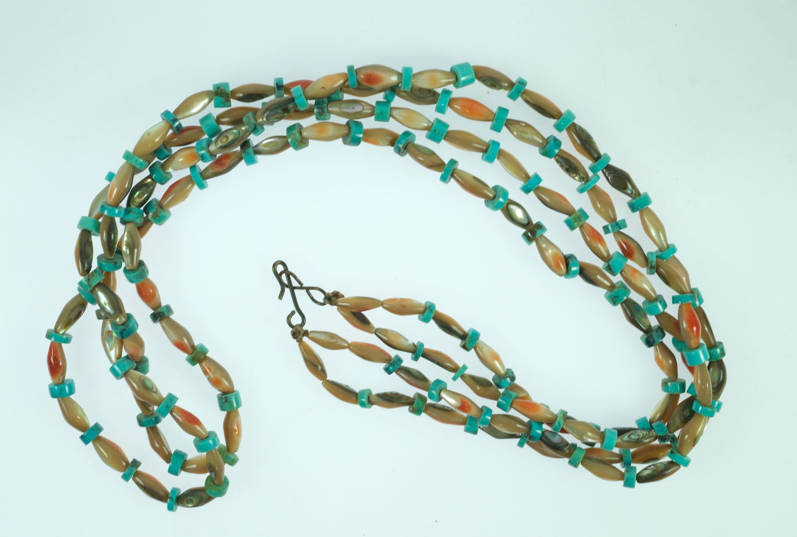 Double-strand Turquoise and Shell Bead Necklace - 2