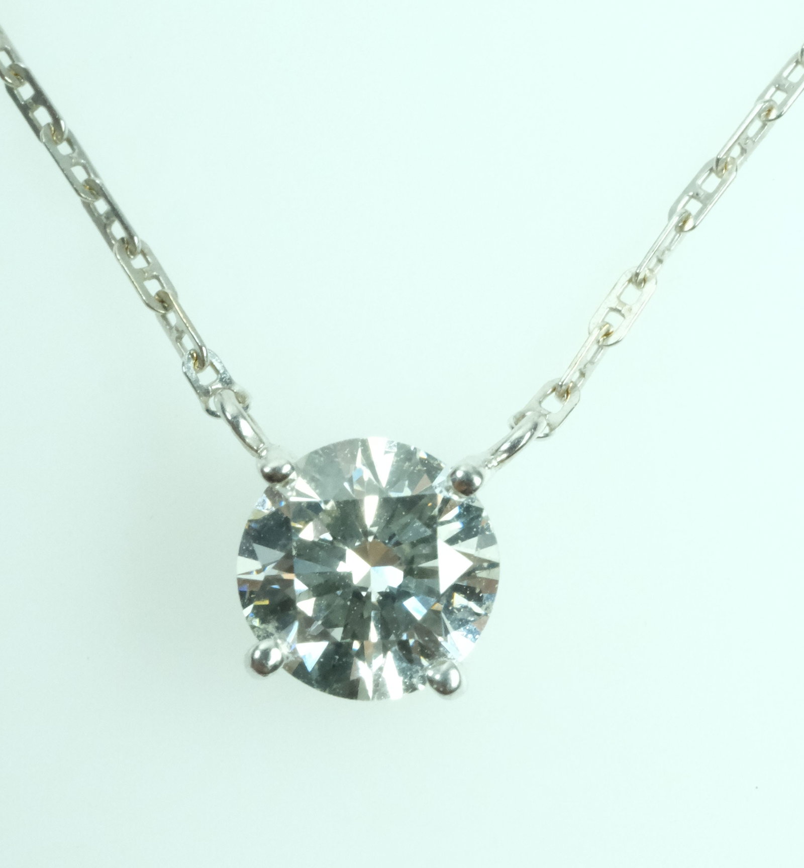 Solitaire Half-carat Diamond in 18ct White Gold Necklace - 2