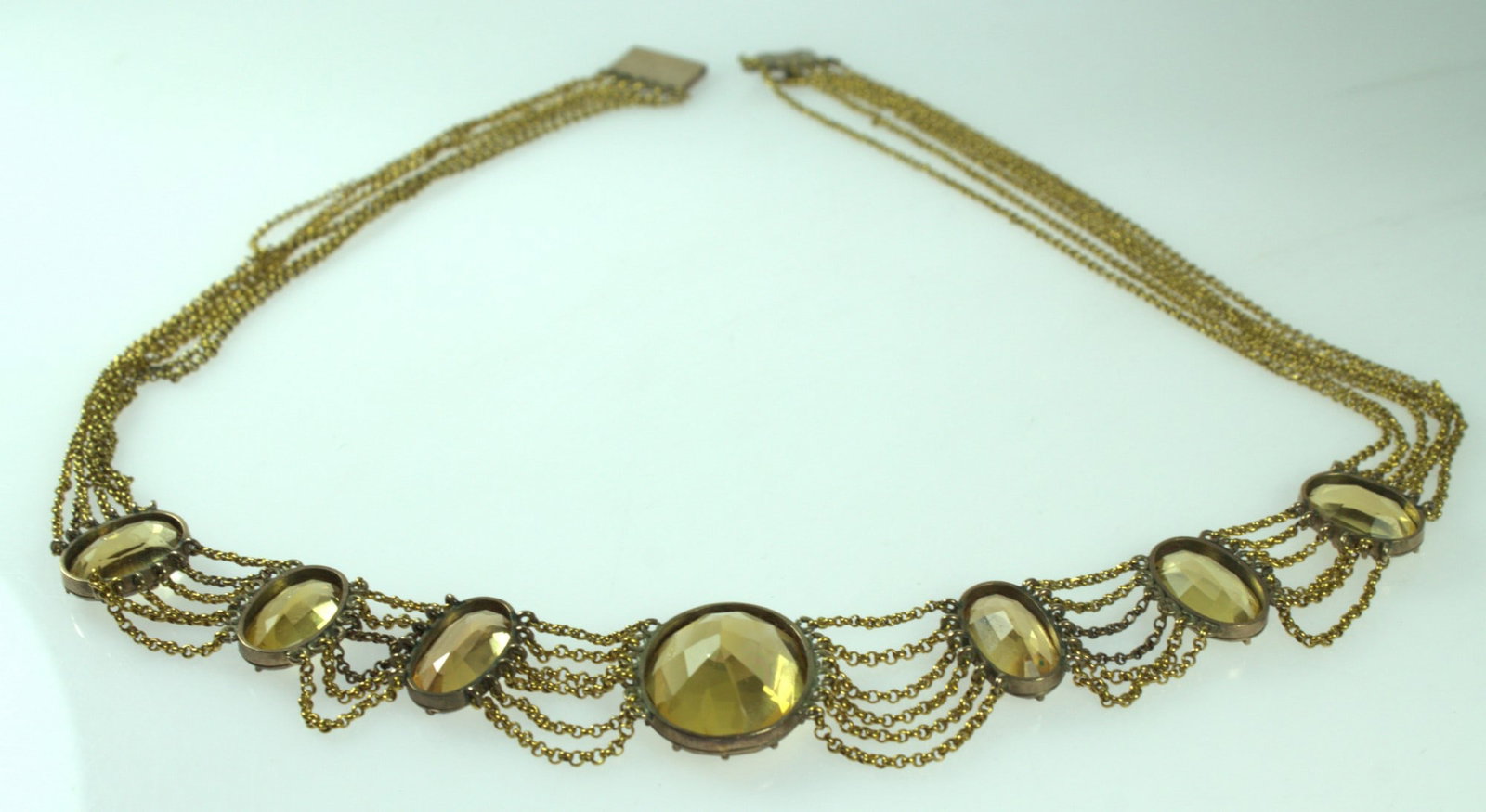 Antique Citrine Necklace in 18ct Yellow Gold - 2
