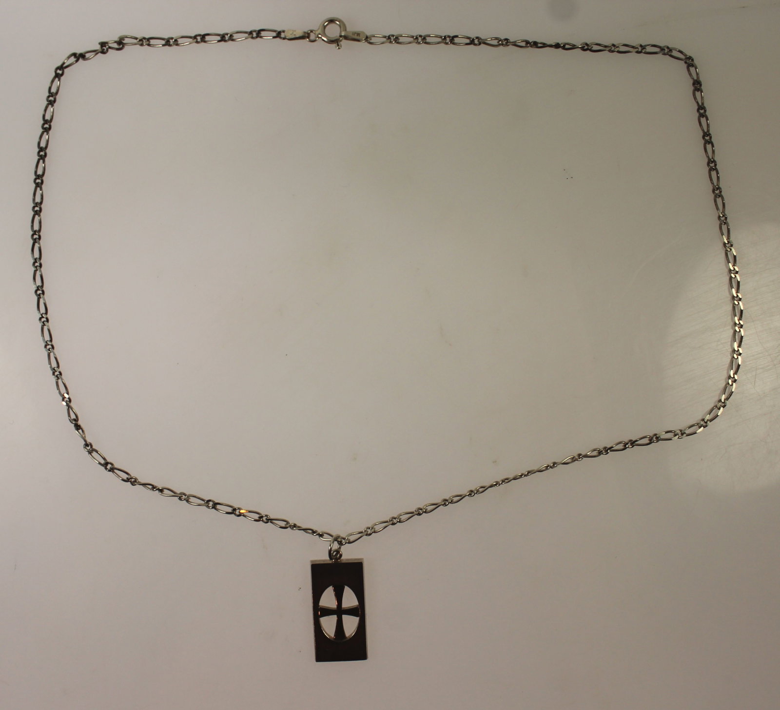 Stylised Cross Pendant in Sterling (925) Silver on matching Chain - 2