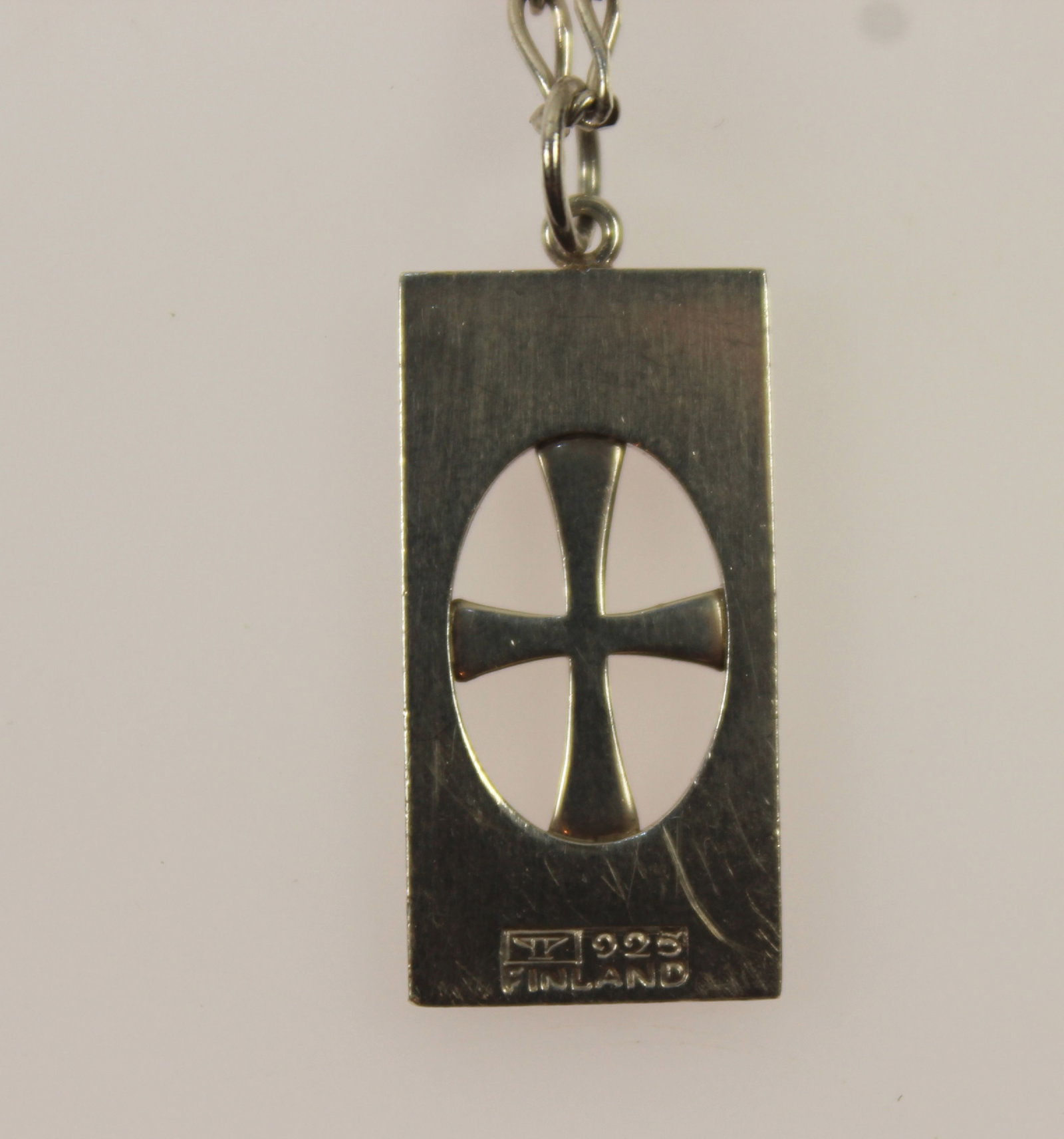 Stylised Cross Pendant in Sterling (925) Silver on matching Chain - 3