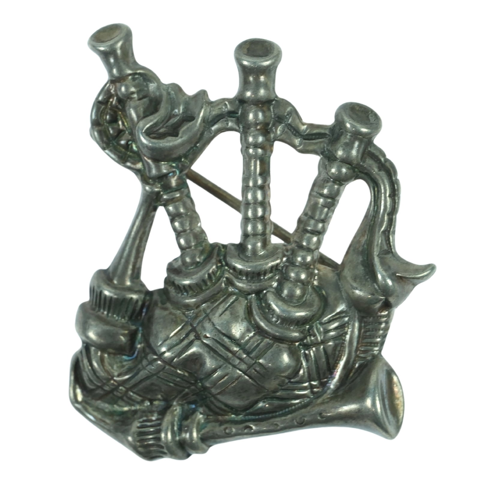 Scottish Bagpipe Brooch in Sterling (925) Silver (1 of 2)