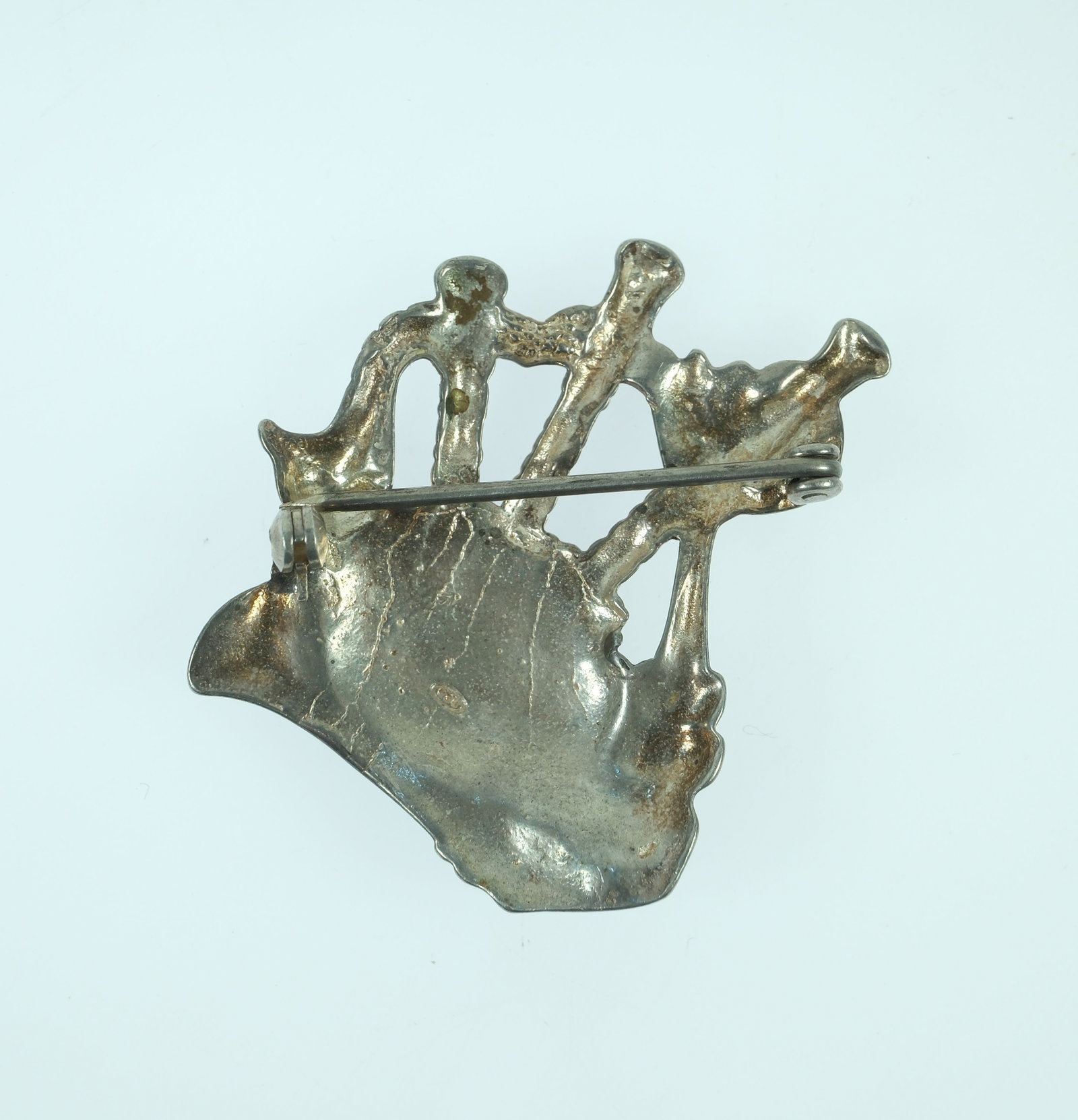 Scottish Bagpipe Brooch in Sterling (925) Silver - 2