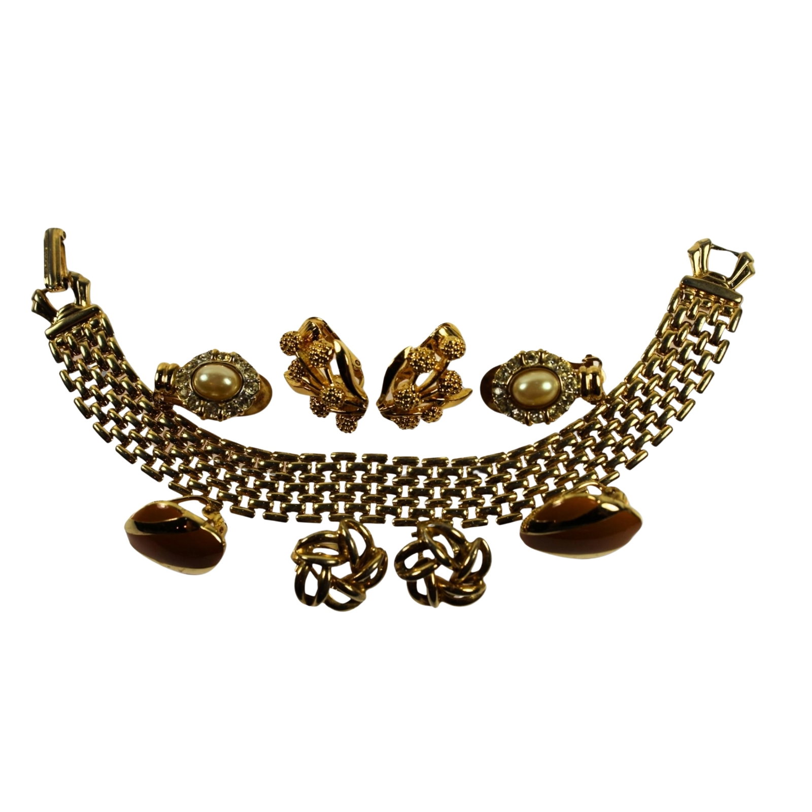 Costume Gold-plate Clip-on Earrings (4 pairs) (1 of 2)