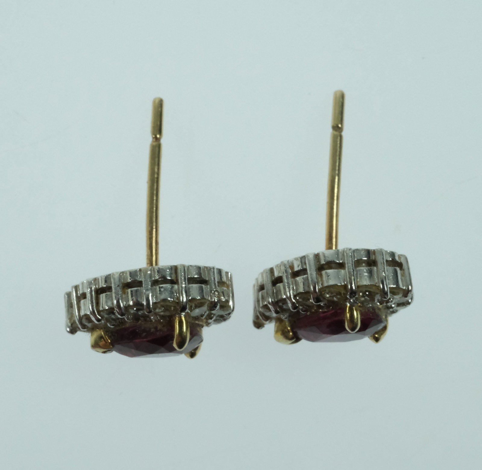 Ruby & Diamond Stud Earrings in 14ct White Gold (Pair) - 3